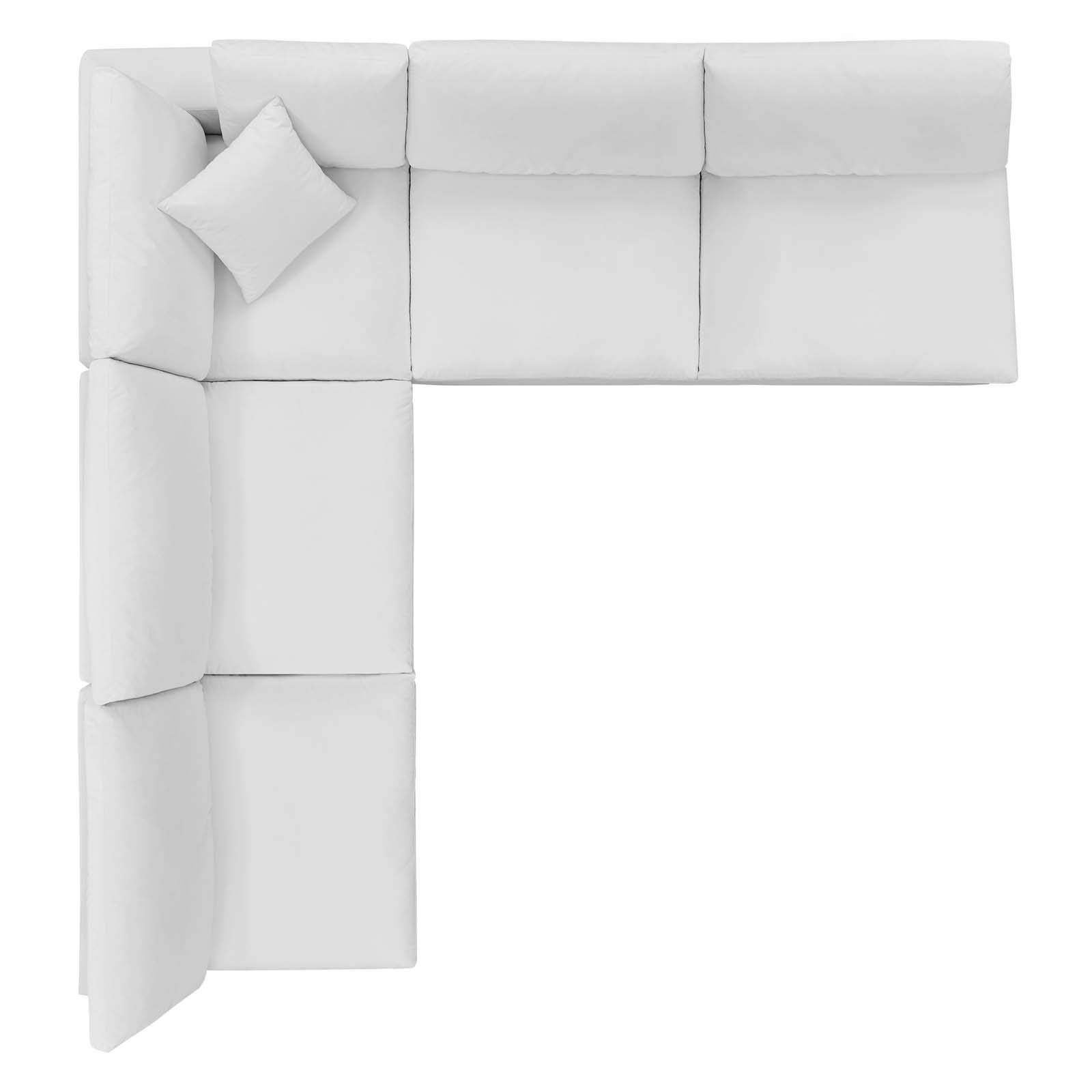 Modway Commix 5-Piece Sectional Sofa Set - Down-Filled Overstuffed Performance Velvet Couch for Living Room, Lounge & Home Theater Comfort