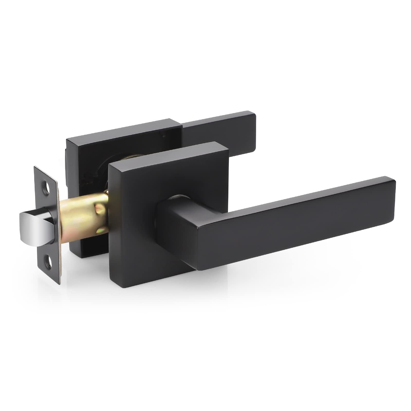 Matte Black Door Handles - Universal Keyless Leverset for Hallway Closets & Interior Doors (1PC) - Perfect for Home & Office Use