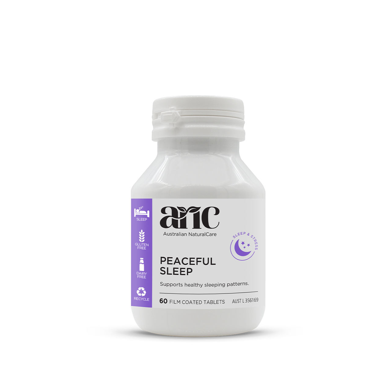 Australian Natural Care Peaceful Sleep Herbal Supplement for Relaxation & Better Sleep - Stress Relief, Calming Aid for Adults - Use Before Bedtime for Deep, Restful Sleep
