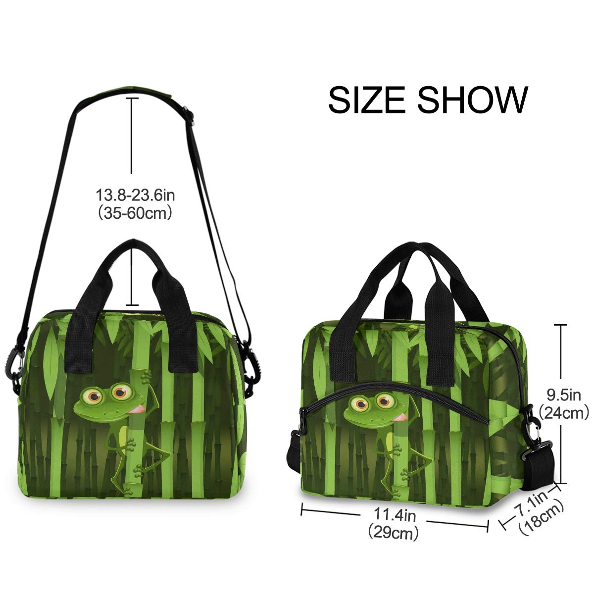 SUABO Insulated Lunch Bag for Women, Boys & Girls - Cute Frog Design Lunch Tote Box with Thermal Insulation - Perfect for School, Office, Picnics & Outdoor Activities