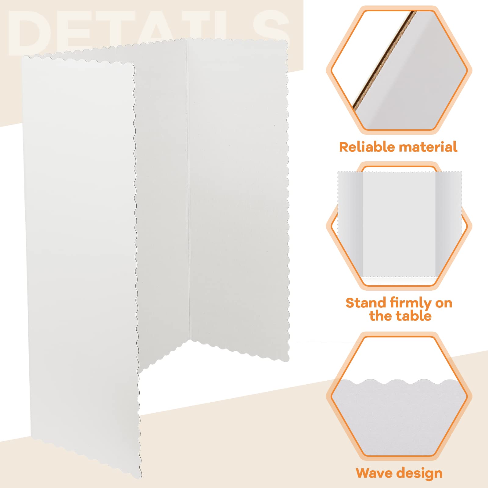 50-Pack White Trifold Poster Boards 14x22 Inch - Bulk Tri-fold Display Boards for School Science Projects, Business Presentations, Workshops & Exhibitions - Durable Presentation Supplies for Students & Professionals