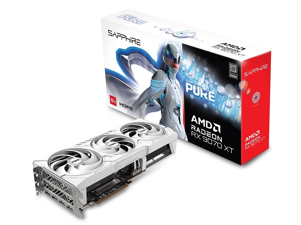 Sapphire Pure AMD Radeon RX 9070 XT Gaming OC 16GB GDDR6 Graphics Card - 4K Gaming, VR Ready, High Performance for PC Builds & Streaming