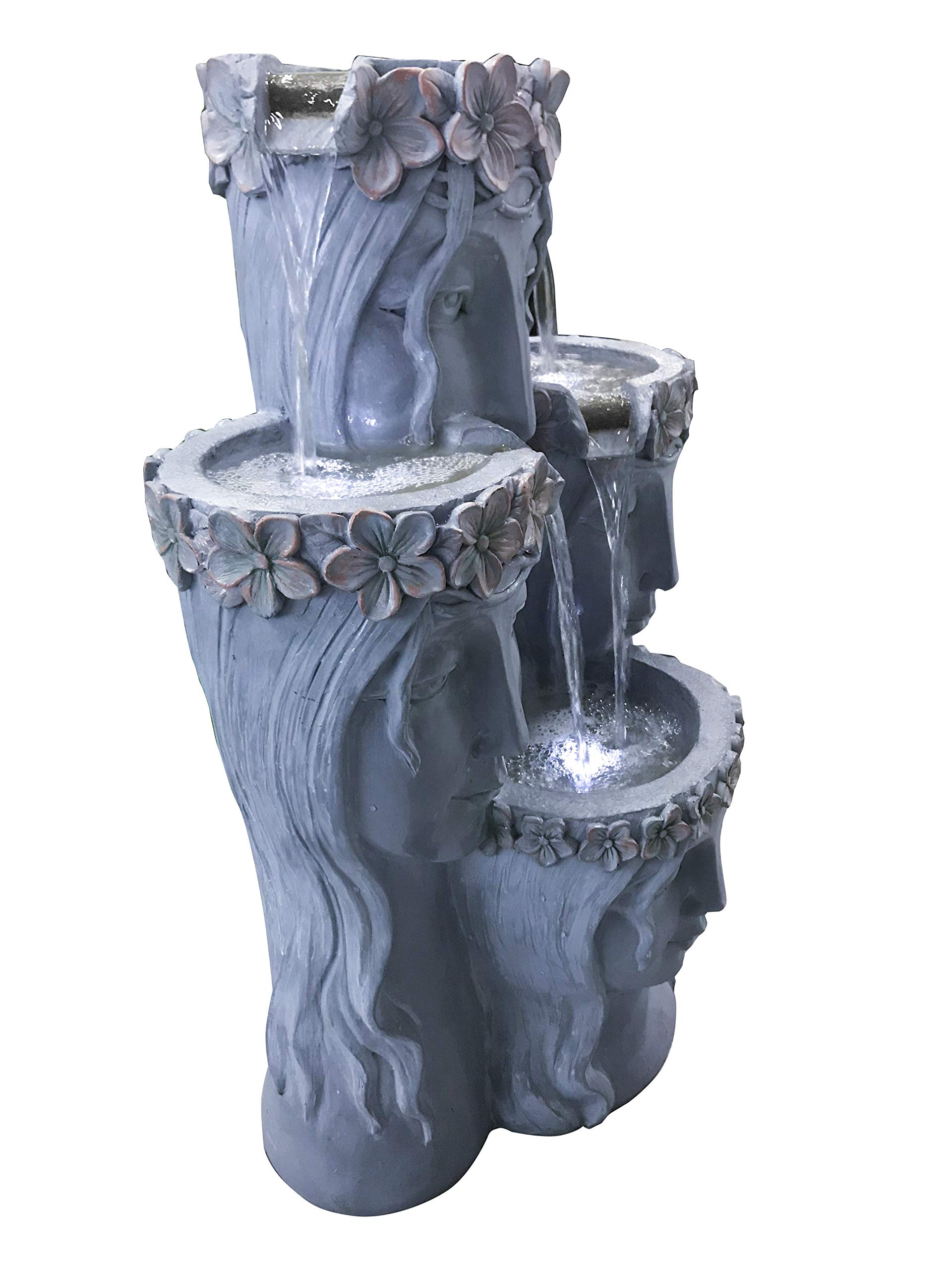 3-Tier Flower Girl Fountain - Elegant Wedding Centerpiece for Outdoor Garden & Indoor Decor