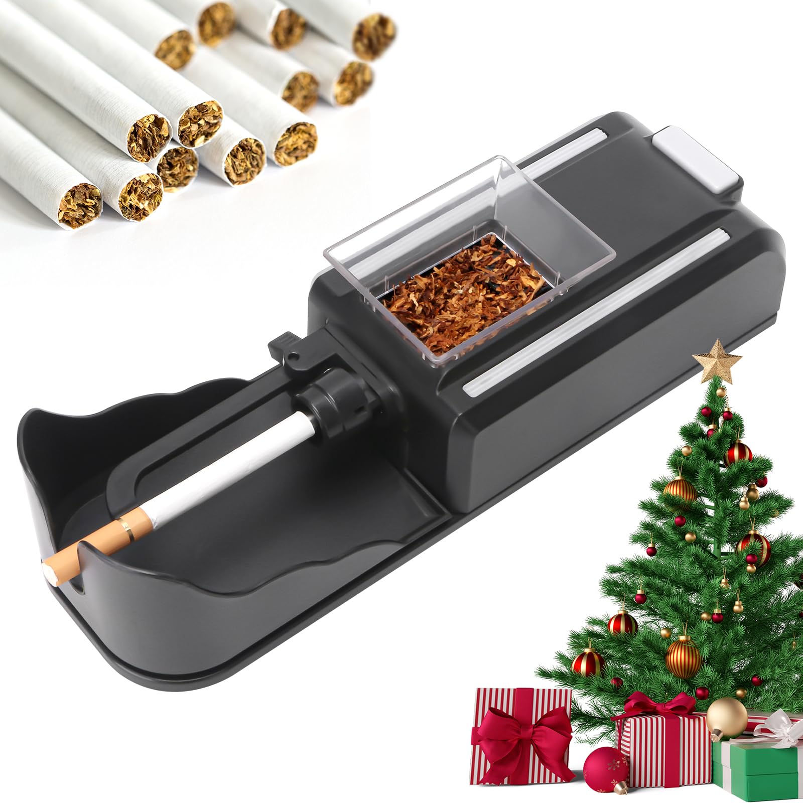 Electric Automatic Cigarette Rolling Machine - Portable Tobacco Injector Roller Maker (Black) | Perfect for Home Use, Travel & DIY Cigarette Making