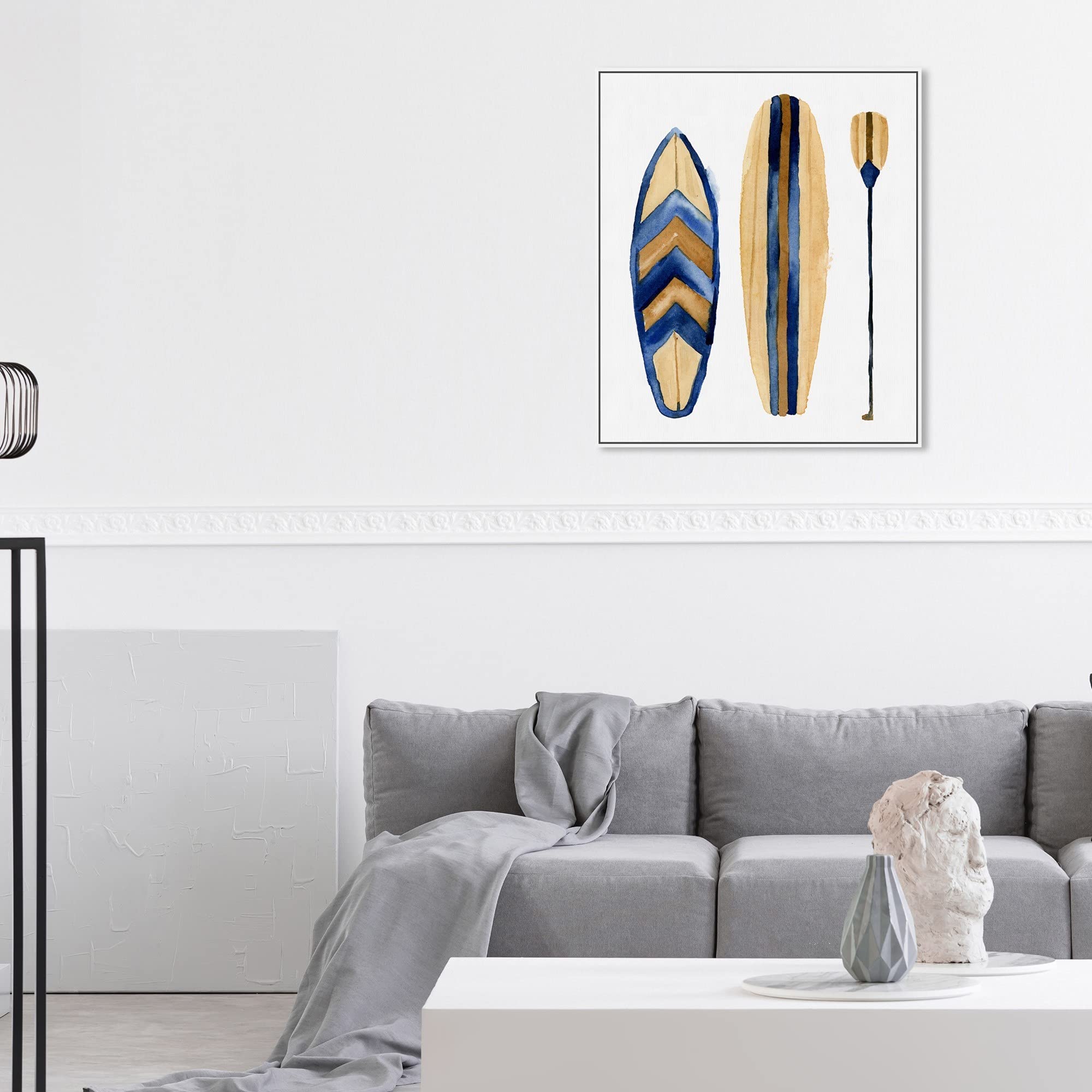 Oliver Gal Artist Co. 'Paddle Up' Nautical & Coastal Framed Canvas Wall Art - Perfect for Beach House Decor, Coastal Living Room & Nautical Bedroom Themes