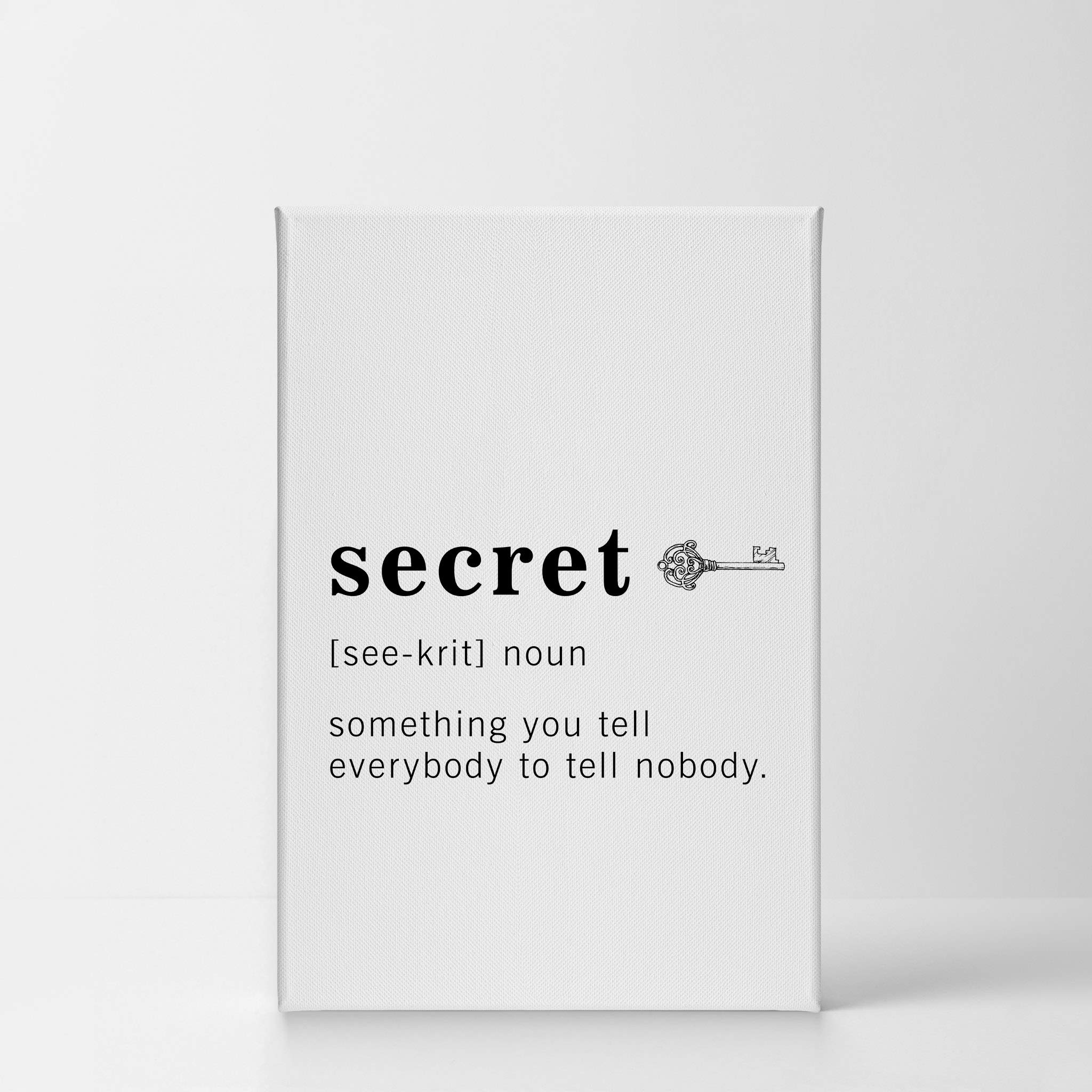 Funny Noun Dictionary Definition Canvas Print - Secret Wall Art for Office, Living Room, Bedroom & Bathroom - Inspirational Quote Home Decor - Ready to Hang 40x30 - Made in USA - Perfect for Gifts, Housewarming & Room Makeovers