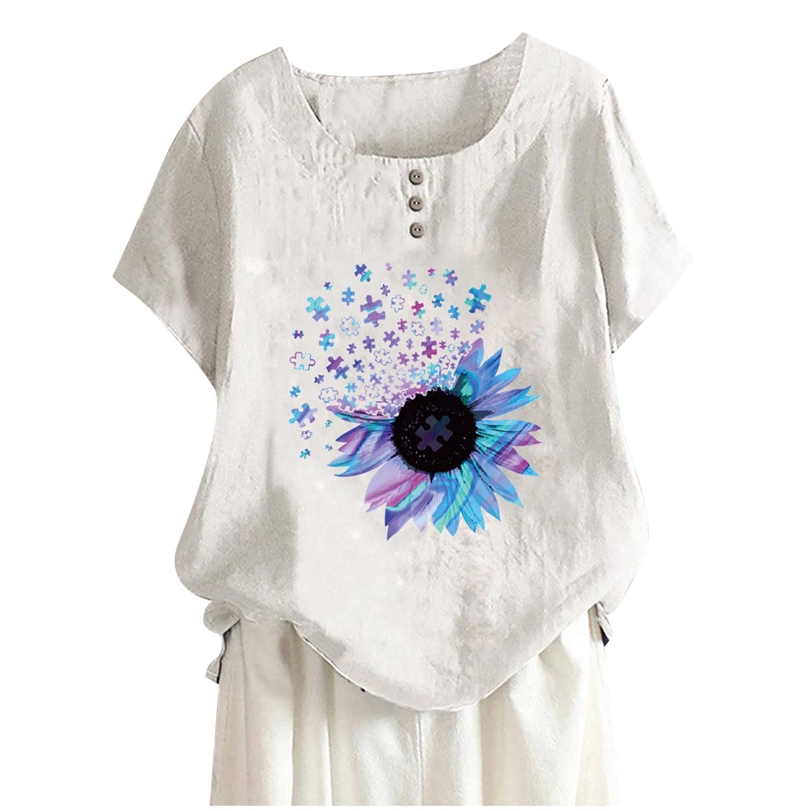 Flowy Cute Women's Tunic Tops - Hide Belly Casual Shirt Plus Size XL in Pink | Perfect for Summer Outfits, Beach Cover-ups & Everyday Wear