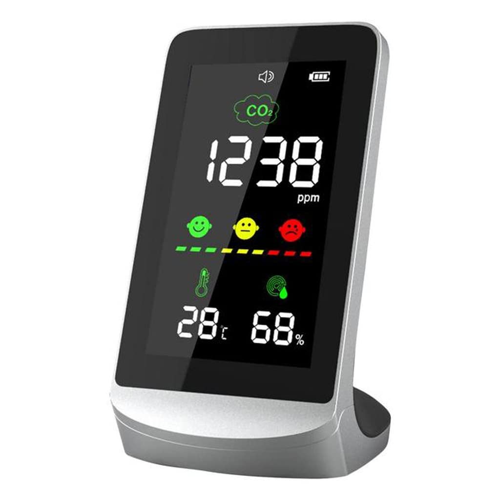 3-in-1 Smart CO2 Digital Meter with Temperature & Humidity Sensor - Indoor Air Quality Monitor & Carbon Dioxide Detector for Home, Office, Greenhouse, and Classroom Use
