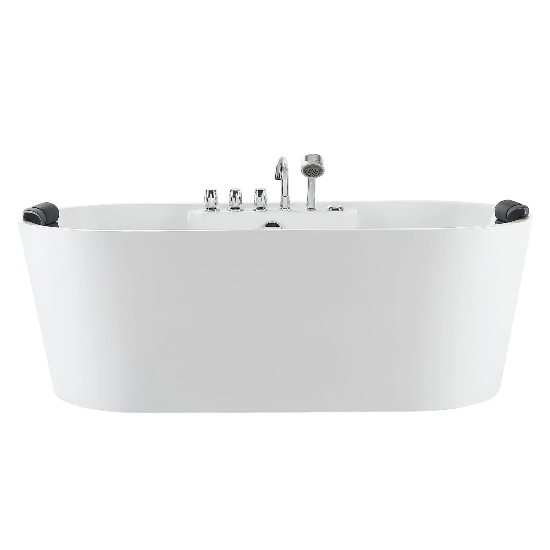 Empava 67-Inch Freestanding Jetted Hydromassage Bathtub - White Acrylic Soaking Tub with Air Jets & Water Jets (Model 67AIS01) - Perfect for Home Spa, Relaxation & Luxury Bathroom Upgrade