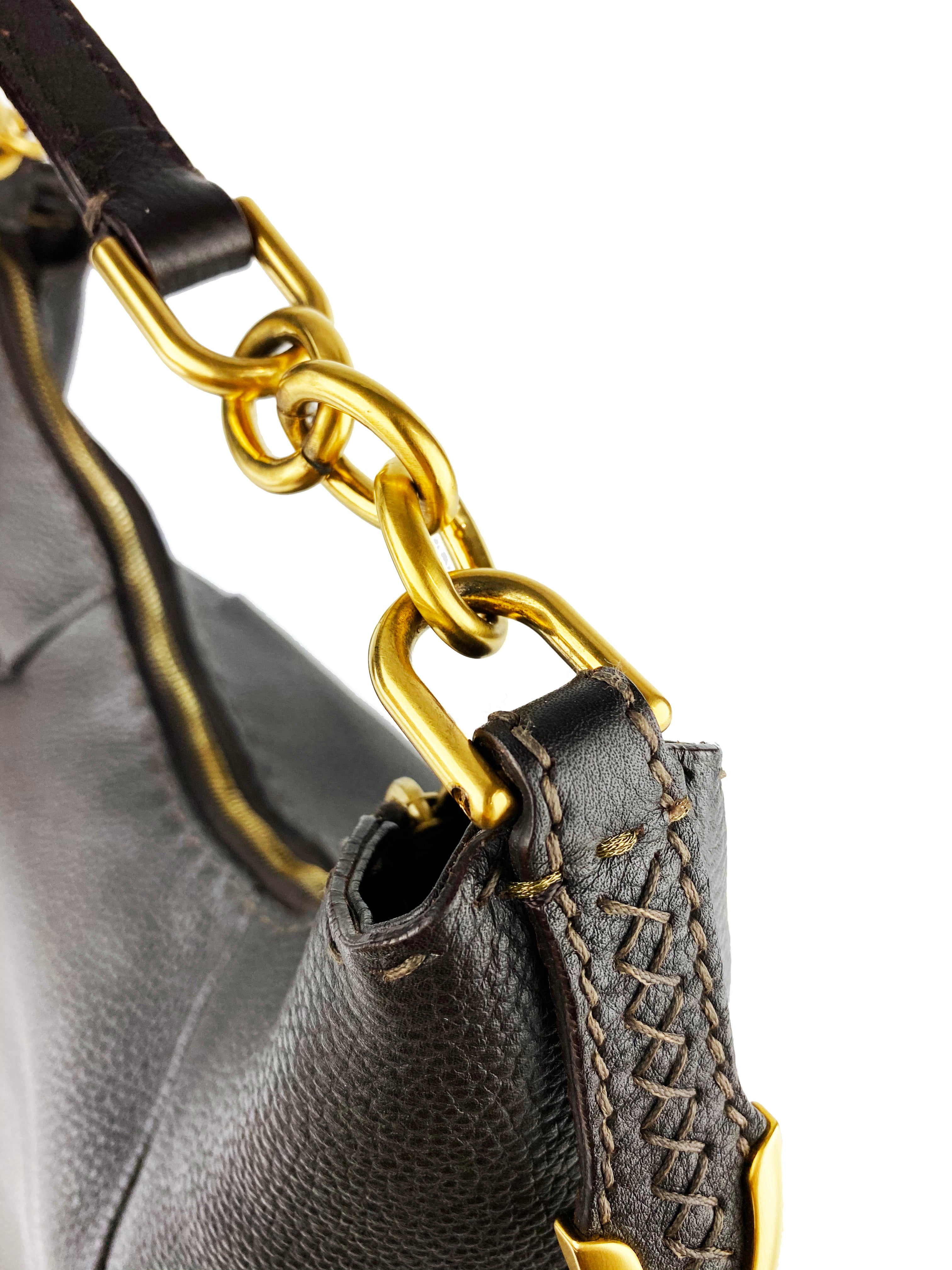 Fendi Roman Leather Brown Handbag for Women - Luxury Designer Crossbody Purse with Gold Hardware, Perfect for Date Night, Office & Travel Accessories