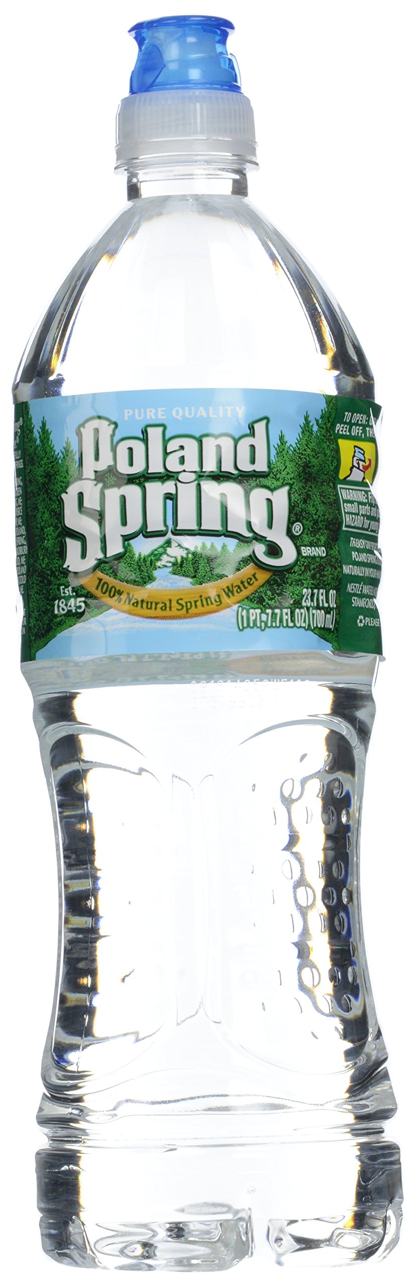 Poland Spring 100% Natural Spring Water - 23.7oz Sport Cap Bottles (6-Pack) | Hydration for Sports, Gym & Outdoor Activities