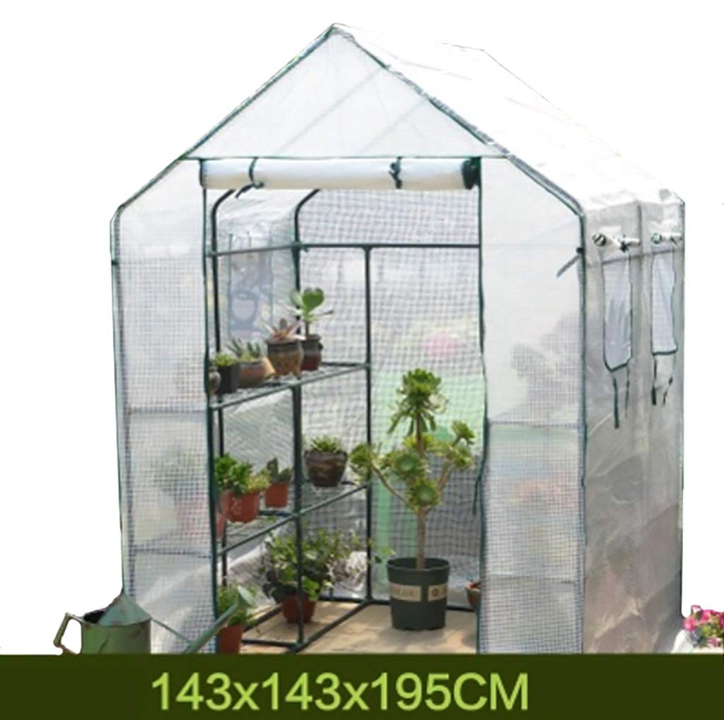 Z Gardening Greenhouse Tent - 4-Tier Balcony Greenhouse Shed for Plants & Flowers (143x143x195cm) | Indoor/Outdoor Plant Growing Shelter for Home Gardening, Seed Starting & Herb Cultivation