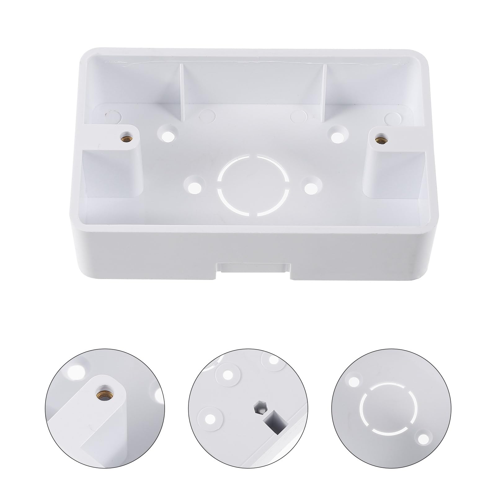 Hemobllo 5-Pack White Plastic Surface Mount Outlet Box - Single Gang Electrical Junction Box for Home & Office Wiring