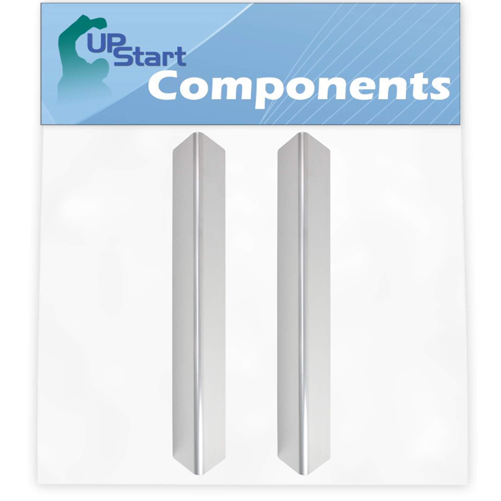 2-Pack Stainless Steel BBQ Grill Heat Shield Plate for Weber 47700401 - Compatible Flame Tamer, Guard, Deflector, Flavorizer Bar - Perfect for Weber Gas Grills Replacement Parts (15 5/16
