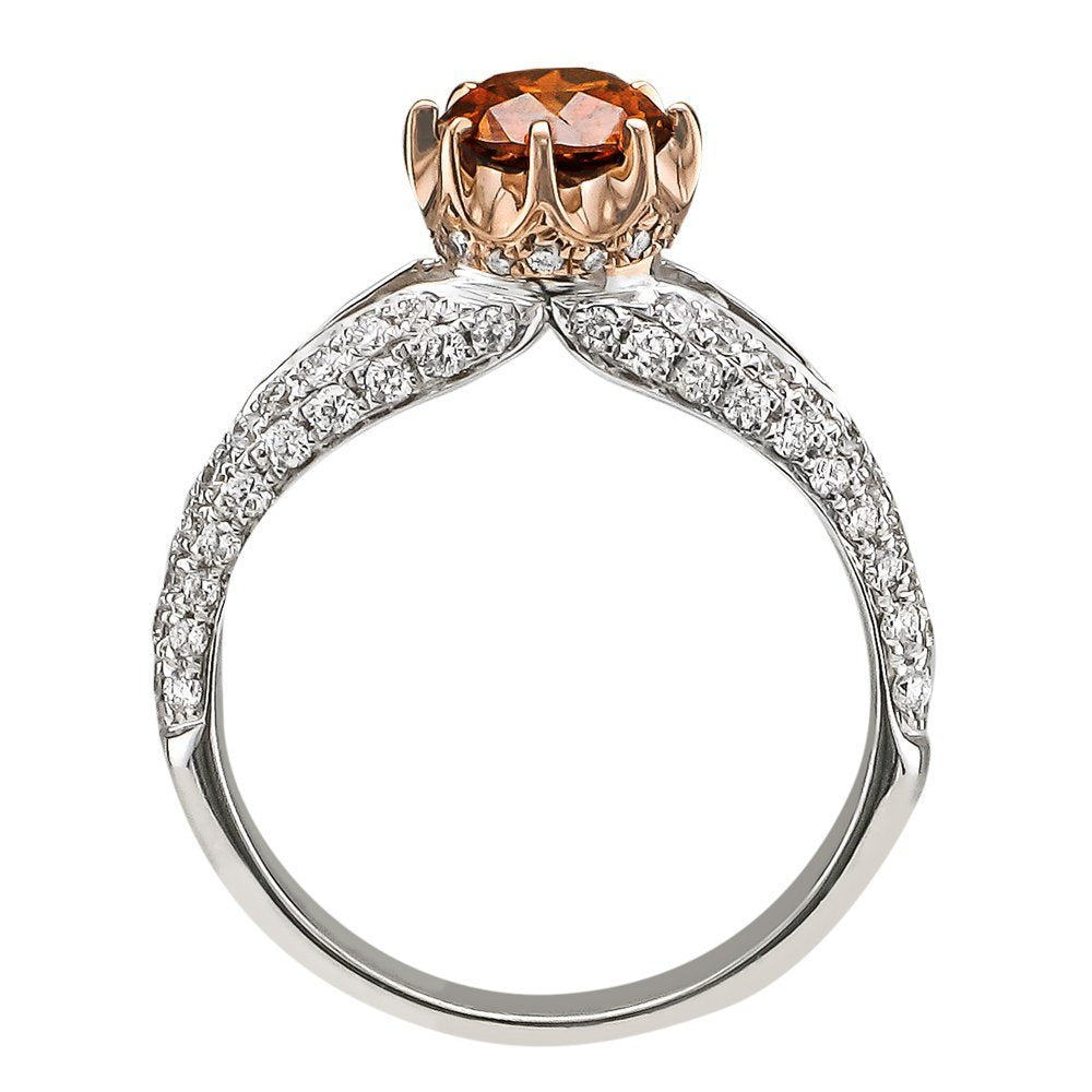 18KT Fancy Deep Yellowish Orange Diamond Ring for Women - Luxury Engagement & Wedding Jewelry - Perfect for Anniversaries, Proposals & Special Occasions