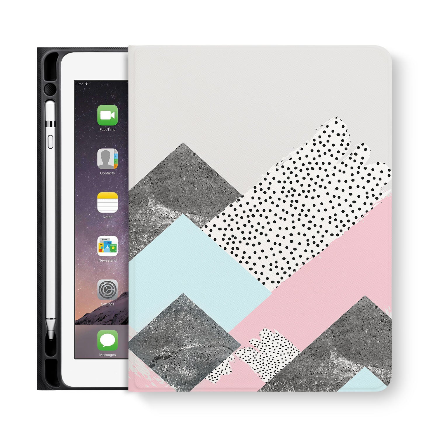 Premium Marble Art iPad Folio Case - Slim Protective Cover with Auto Sleep/Wake for iPad Pro/Air/Mini - Perfect for Work, Travel & Home Use