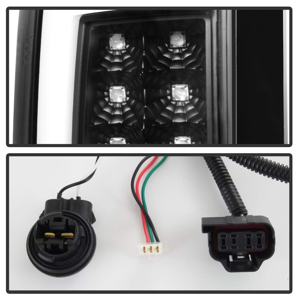 ACANII LED Tail Lights for 2007-2013 GMC Sierra 1500/2500HD/3500HD - Black Housing Brake Light Tubes Pair (Left+Right) - Enhanced Visibility & Style for Trucks