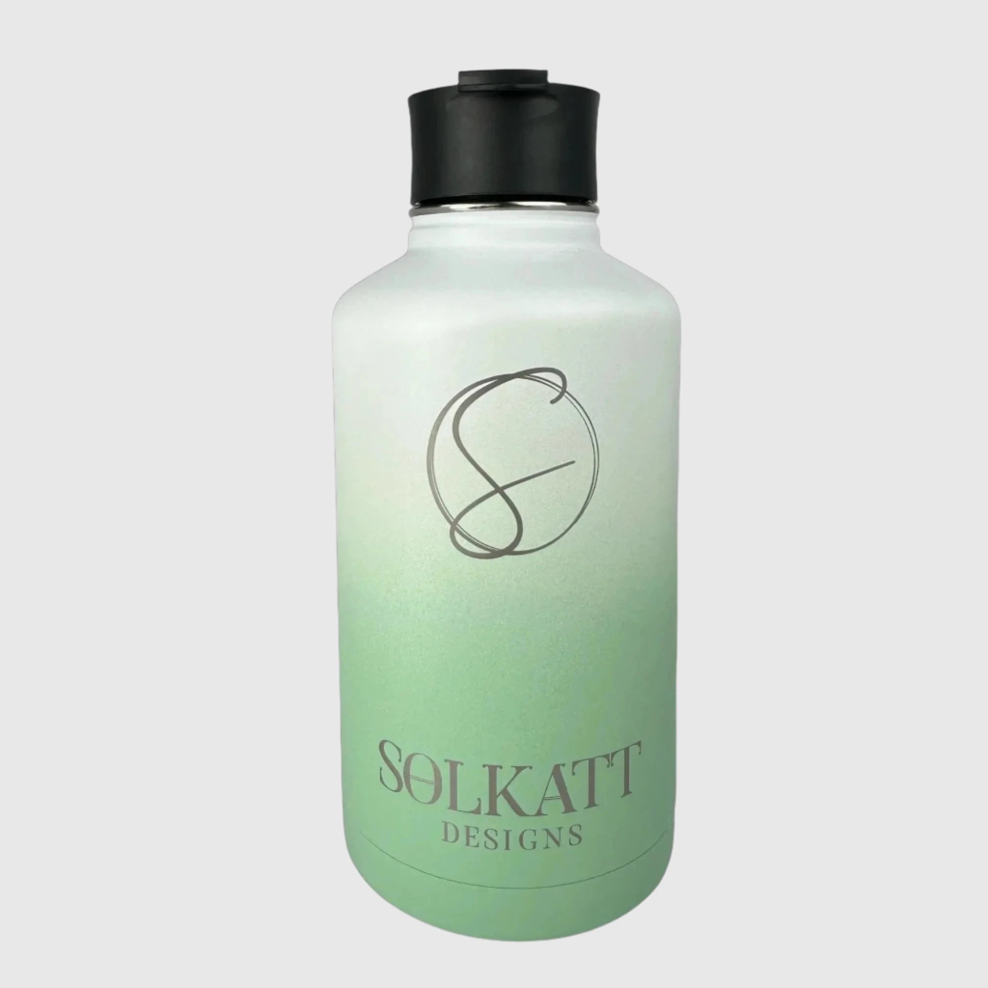 Pastel Green Insulated Stainless Steel Water Bottle 64oz (1.9L) - Leakproof & Sweatproof for Gym, Hiking, Camping & Outdoor Activities