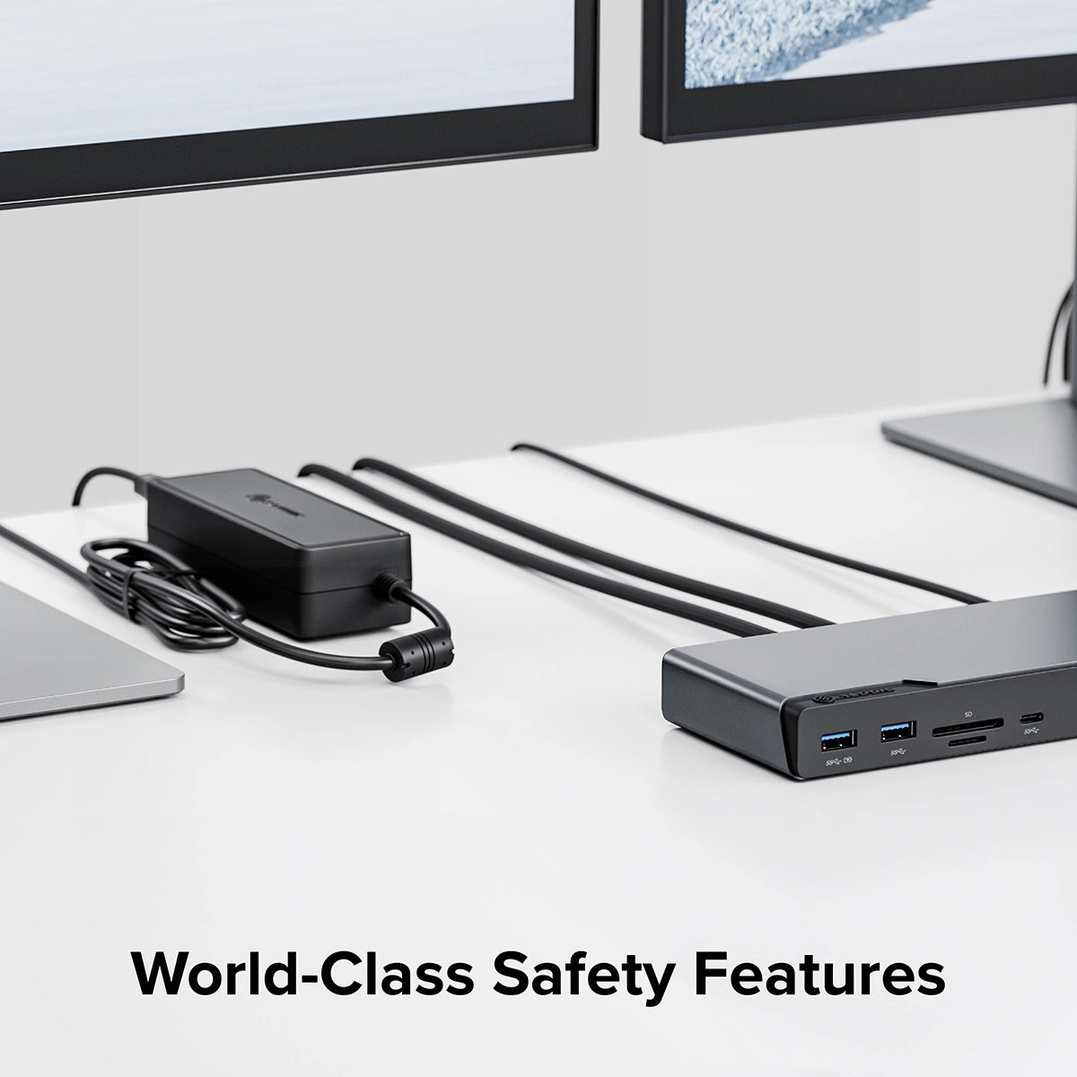 DV4 Universal Quad Display Docking Station with 100W Power Delivery - 4K HDMI & DisplayPort - Laptop Dock for MacBook/Windows - Power Adapter Included - Perfect for Home Office & Multi-Monitor Setup