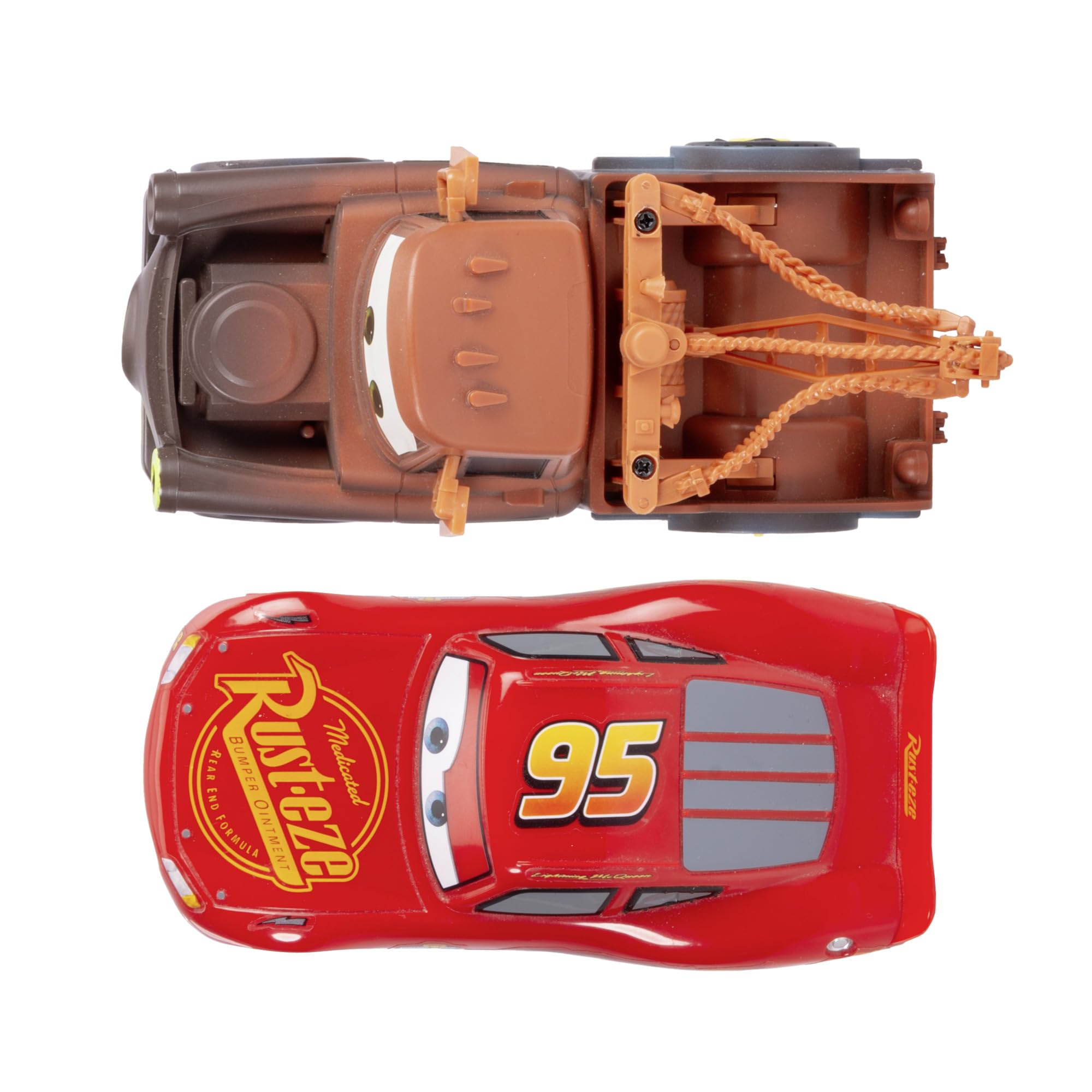 Jada Toys Disney Pixar Cars Lightning McQueen & Mater RC Cars - 2 Remote Control Toy Cars for Kids Ages 4+, 14cm Twin Pack with 6 km/h Speed - Perfect for Birthday Gifts & Indoor/Outdoor Play