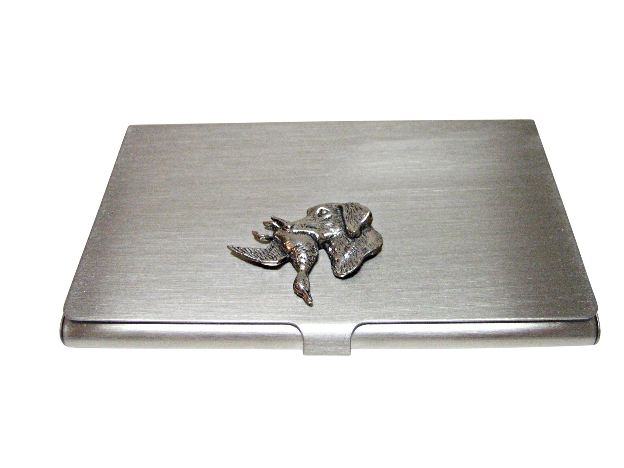 Kiola Designs Labrador Dog with Duck Business Card Holder - Cute Office Desk Organizer for Dog Lovers, Perfect for Home & Office Decor
