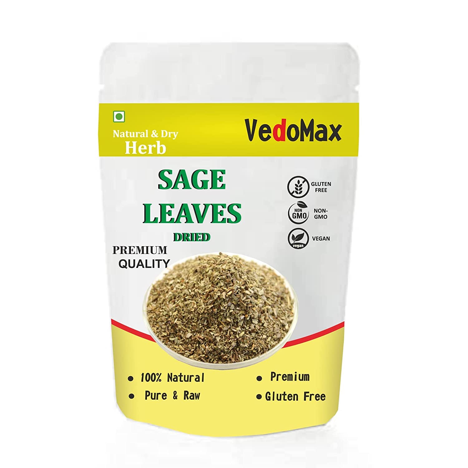 Organic Virja Dried Sage Leaves - Gluten Free, Non-GMO, 100g | Perfect for Cooking, Tea, Aromatherapy & Herbal Remedies