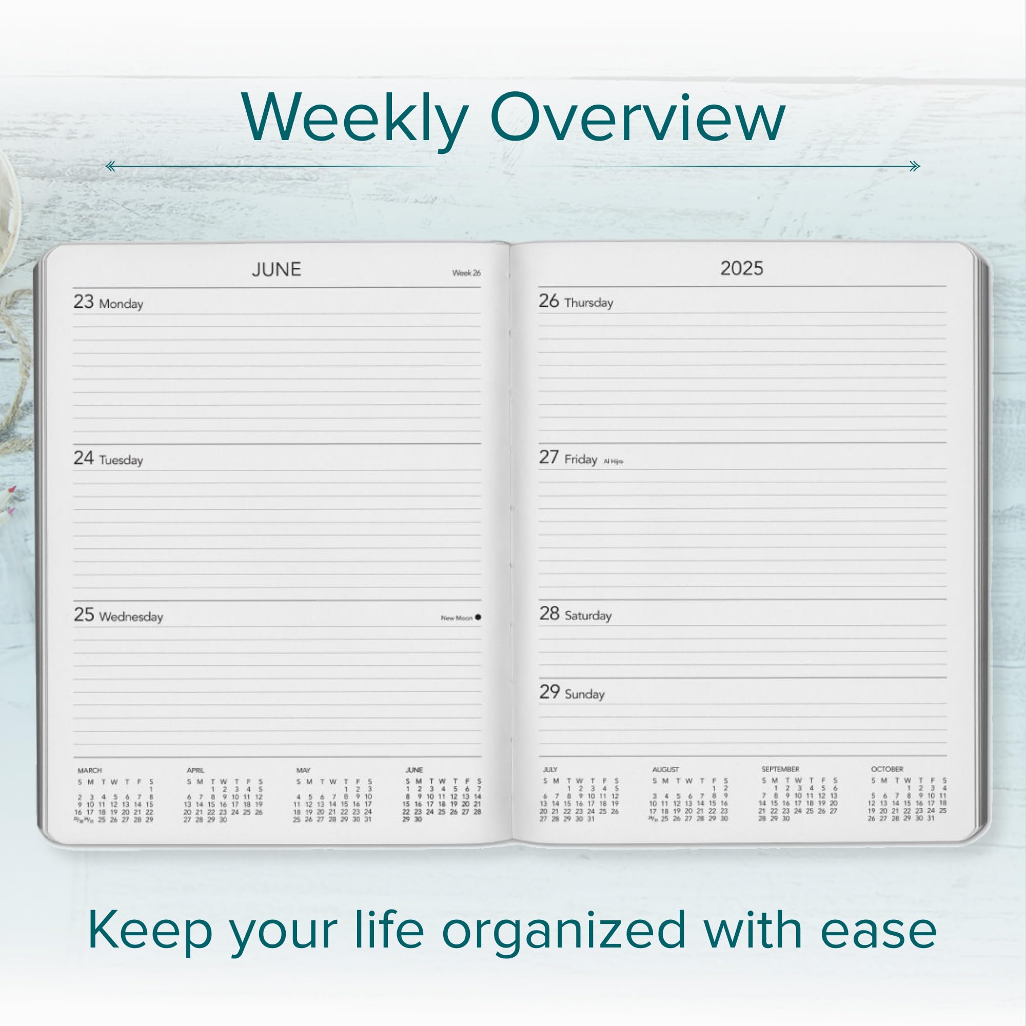 **2025 Large Weekly & Monthly Planner - Durable Faux Leather Calendar Notebook, 192 Pages, Softcover Book Bound (9.75