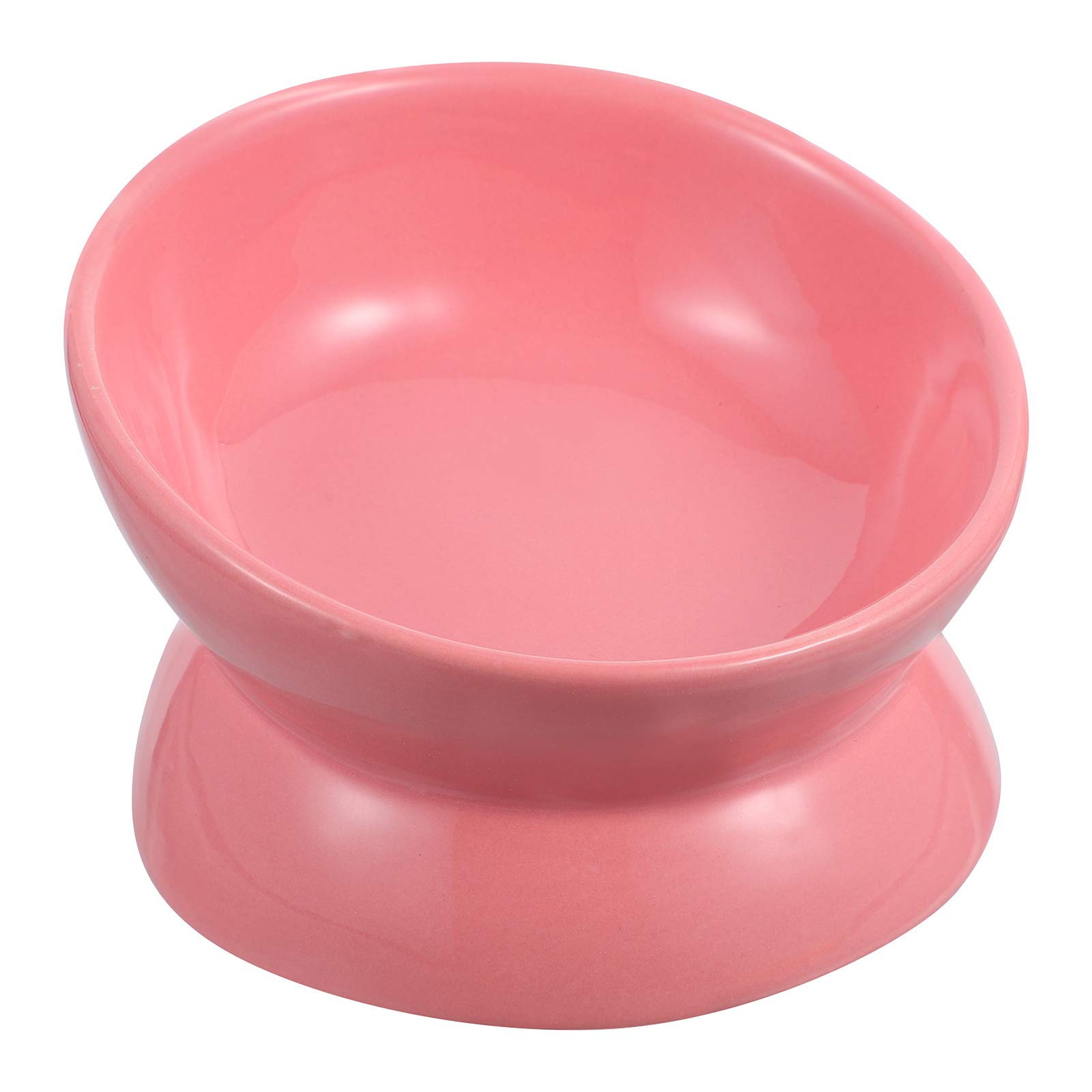 Raised Cat and Dog Bowl with Stand - Ceramic Pet Feeder for Flat-Faced Breeds, Kitten Bowls with Neck Guard - Perfect for Cats, Dogs, and Small Pets at Home or Travel Use