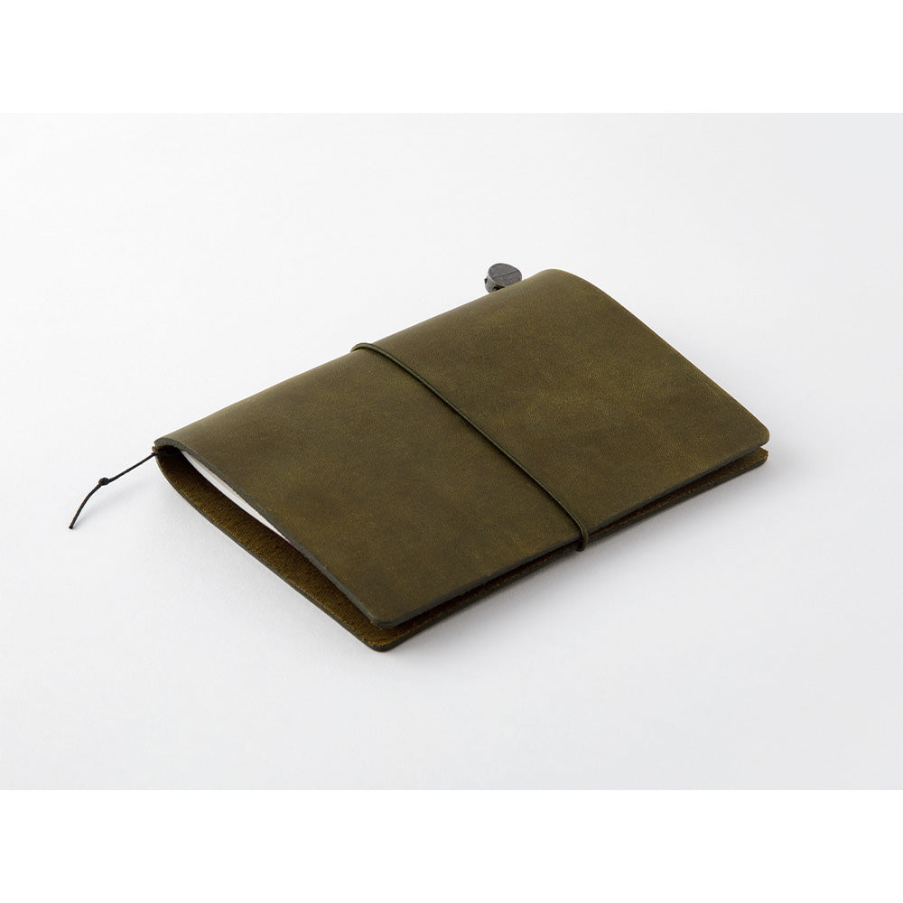 TRAVELER'S COMPANY TRAVELER'S Notebook Starter Kit - Passport Size Olive | Premium Leather Travel Journal for Writing, Sketching & Adventure Planning | Perfect Gift for Travelers & Journal Enthusiasts