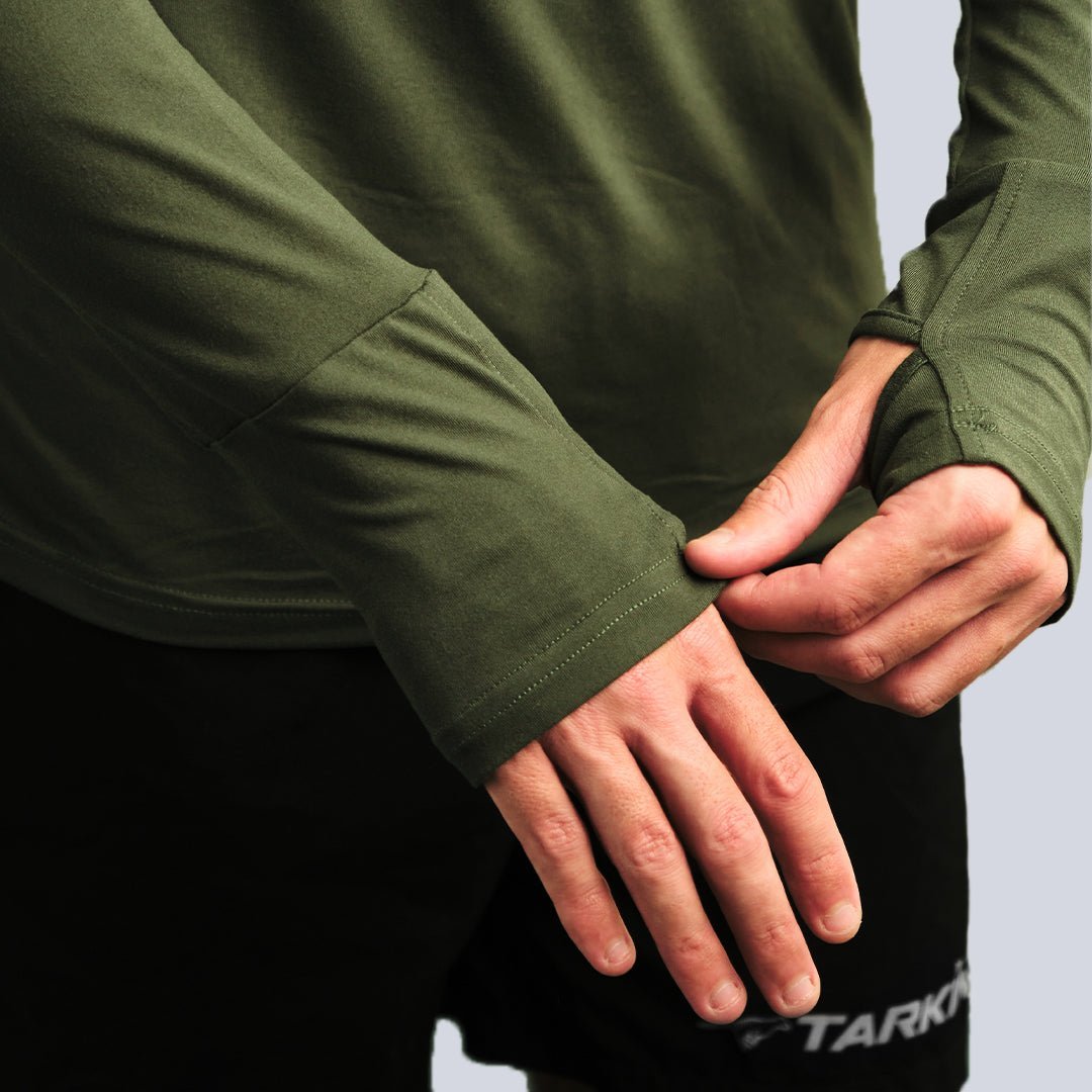 Eco-Friendly Women's Long Sleeve Running Shirt - Tarkine Ultra Soft Performance Tee for Outdoor Jogging & Hiking (Dark Green, Standard Thickness)