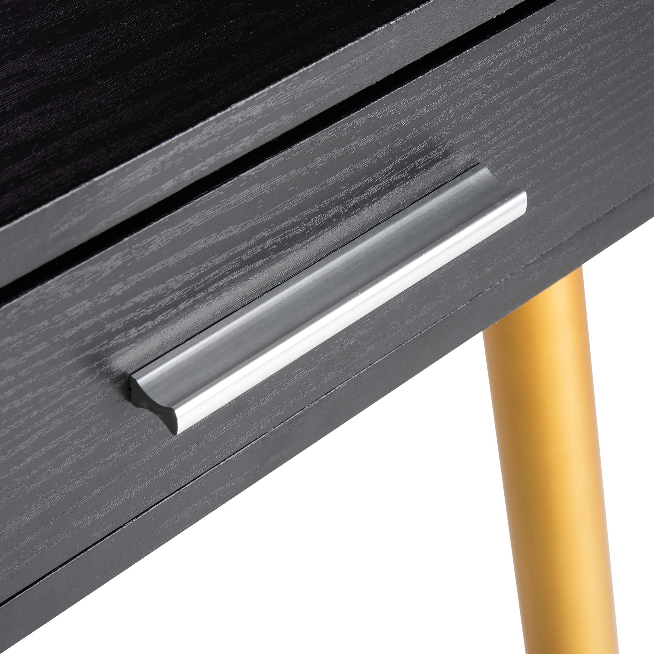 Safevieh Jorja Modern Black & Gold 1-Drawer Home Office Desk - Stylish Writing Desk for Small Spaces, Home Office & Study Room