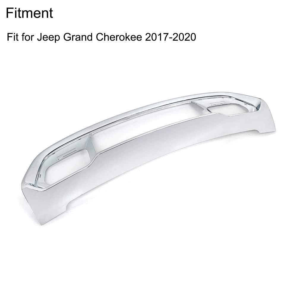 MIC Front Lower Grille Frame Grill Fascia - Chrome Replacement for 2017-2020 Jeep Grand Cherokee | Enhances Vehicle Appearance & Protection for Off-Road & City Driving