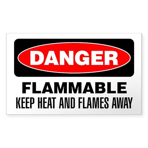 Clear - Danger Flammable Keep Heat And Flames Away Sticker