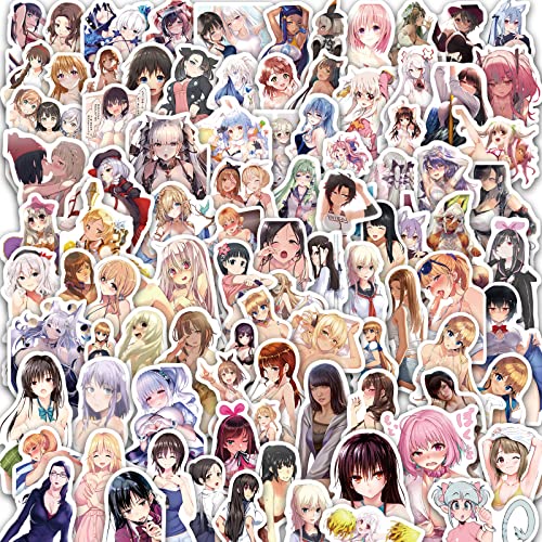 100PCS Anime Waifu Stickers - Waterproof Vinyl Decals for Water Bottles, Laptops, Hydro Flask & Skateboards - Cute & Sexy Girl Stickers for Adults - Perfect for DIY Decoration, Gifts & Personalizing Your Belongings