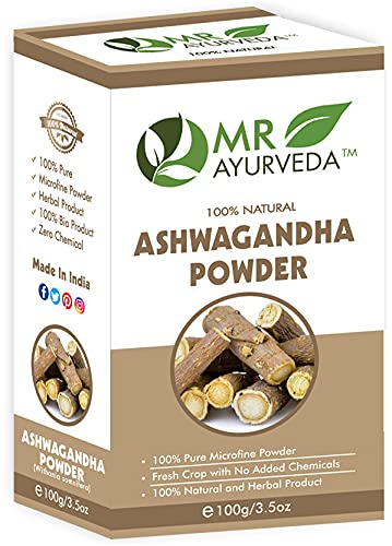Organic Ashwagandha Powder 100g - Pure Ayurvedic Supplement for Stress Relief, Immunity & Energy Boost | Natural Skin & Hair Care | Vegan, Non-GMO, Chemical-Free | Perfect for Smoothies, Tea & DIY Beauty Treatments