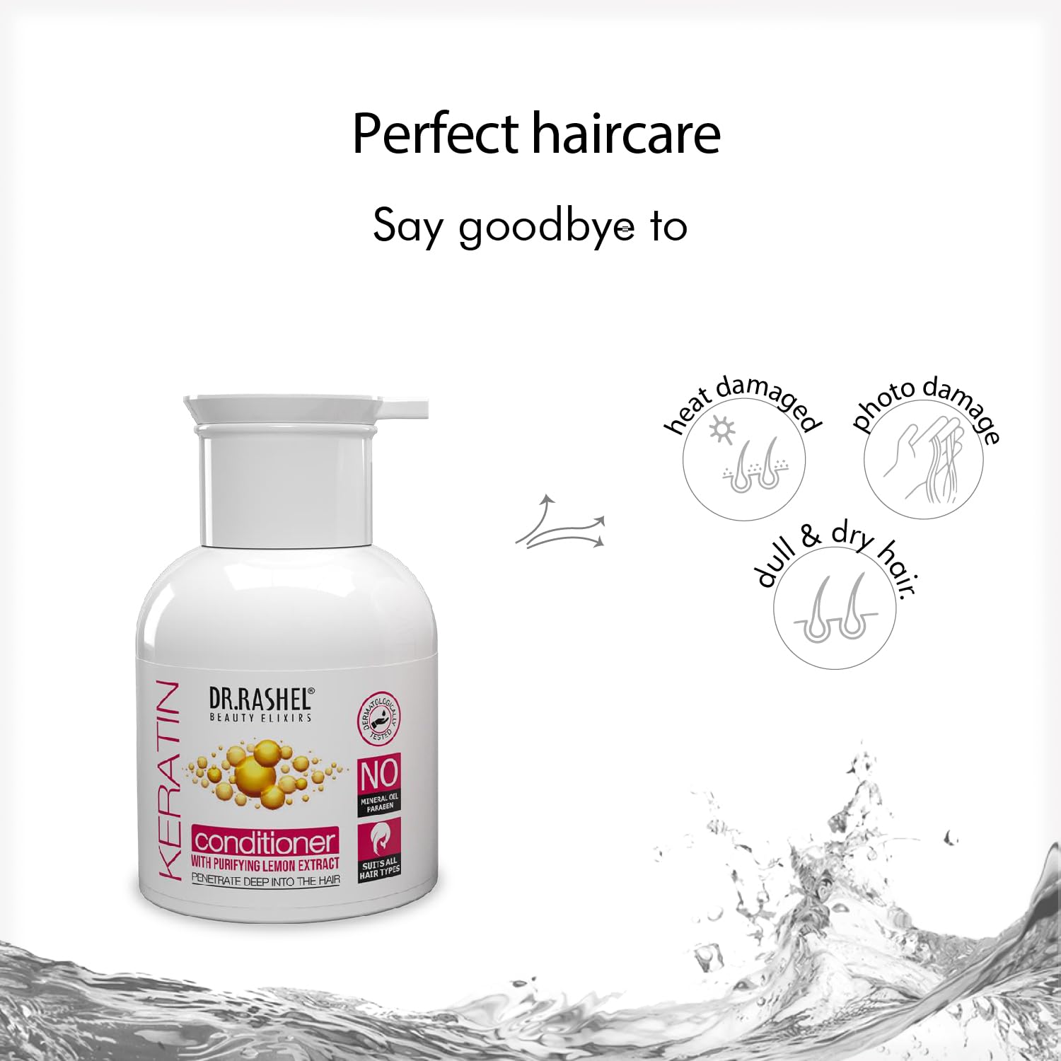 DR.Rashel Keratin & Lemon Extract Hair Conditioner - Deep Moisturizing Treatment for Hair Growth & Elasticity - 200ml for Men & Women - Perfect for Dry, Damaged Hair & Daily Hair Care Routine