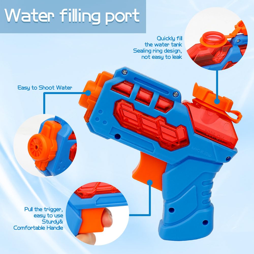 2 Pack Water Guns for Kids - Mini Water Blaster & Squirt Gun Toys for Boys & Girls - Fun Outdoor Water Fighting Toys for Pool, Beach & Summer Play - Perfect Summer Gifts for Outdoor Activities