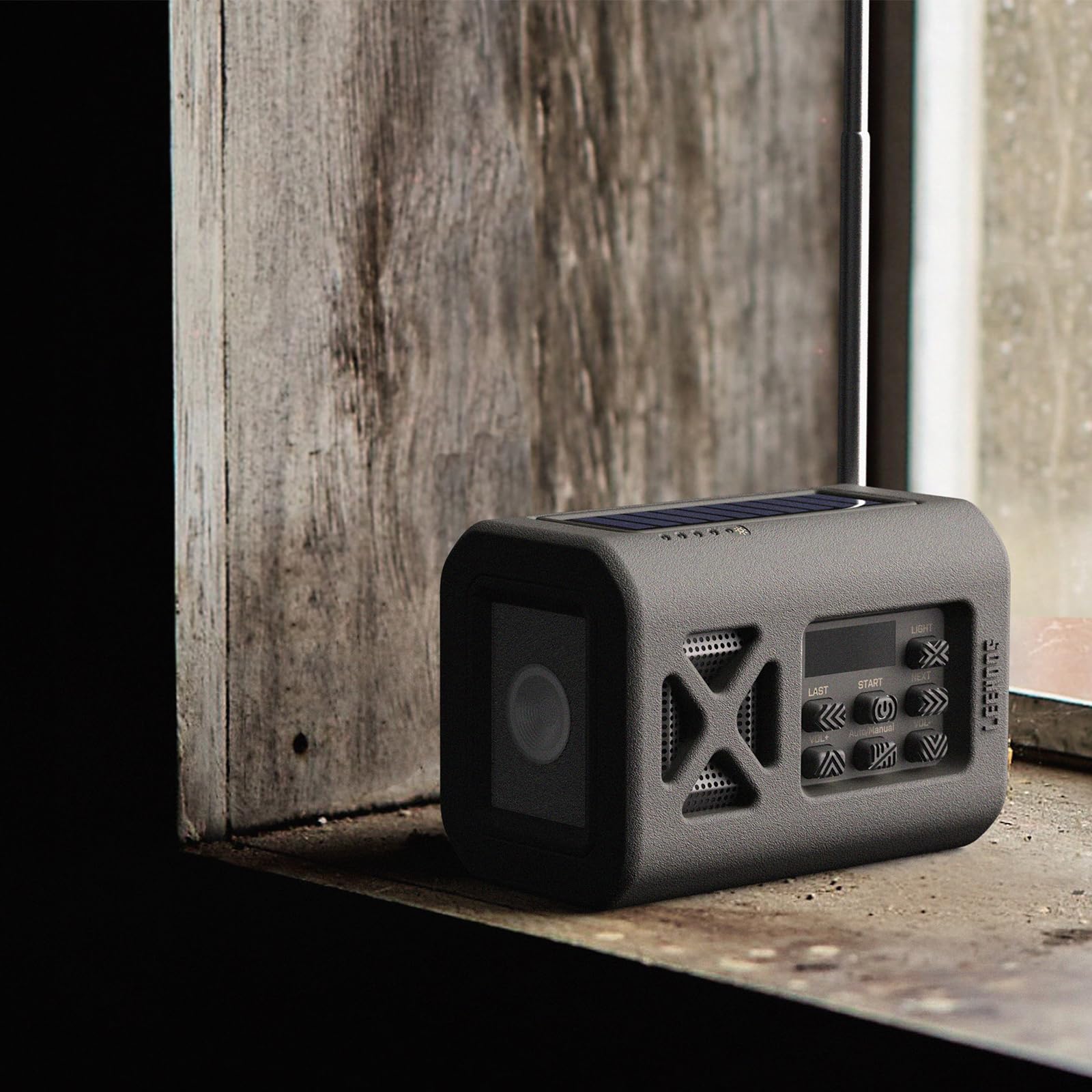 Leehoos Emergency Crank Weather Radio - NOAA/AM/FM Portable Solar Radio with 3000mAh Power Bank, USB & Hand Crank Charging, SOS Alarm, Flashlight & Reading Lamp - Perfect for Camping, Hiking and Power Outages