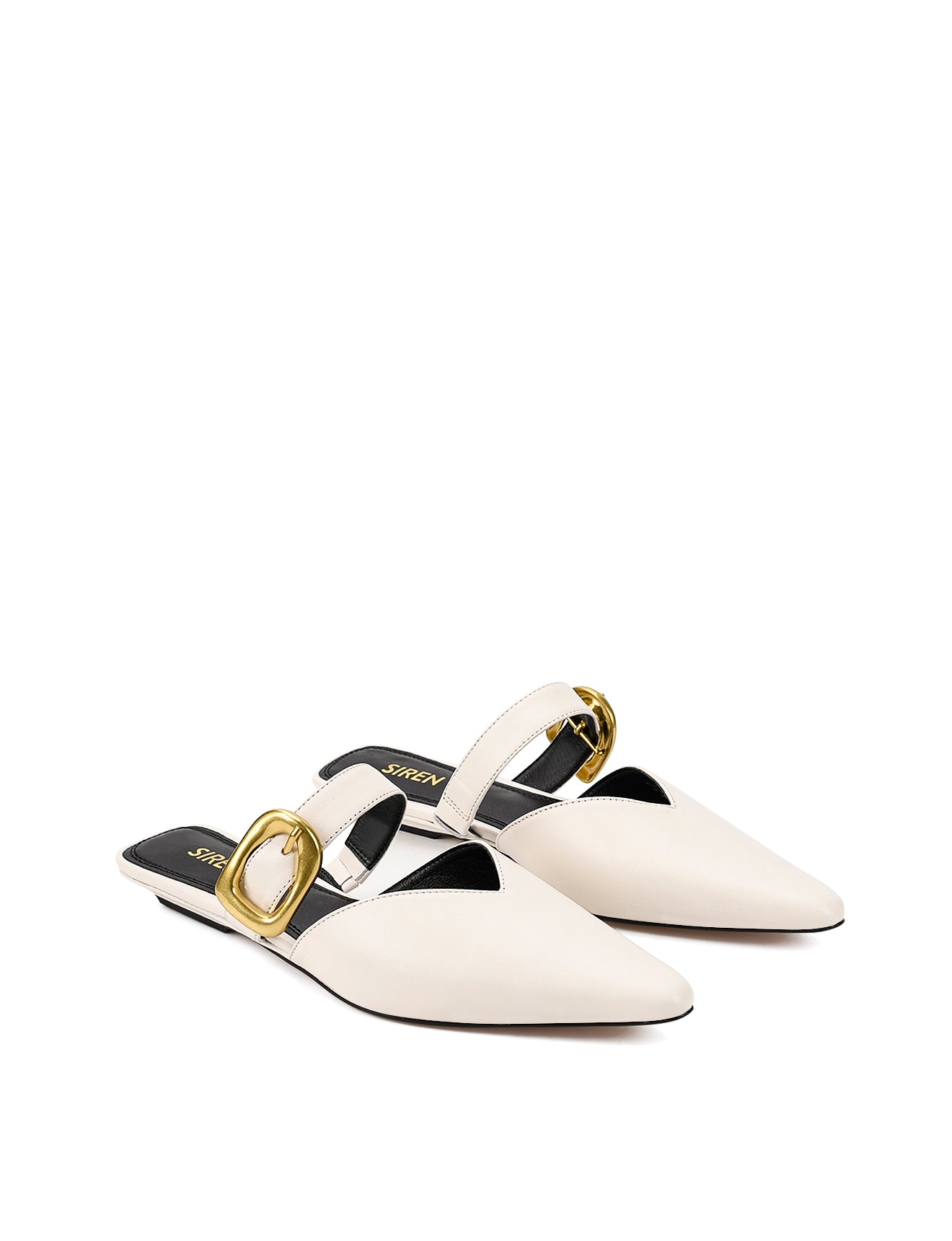 Allegra Women's Close Toe Buckle Slide Sandals - Chalk White Genuine Leather Comfortable Summer Shoes for Beach, Vacation & Casual Outings