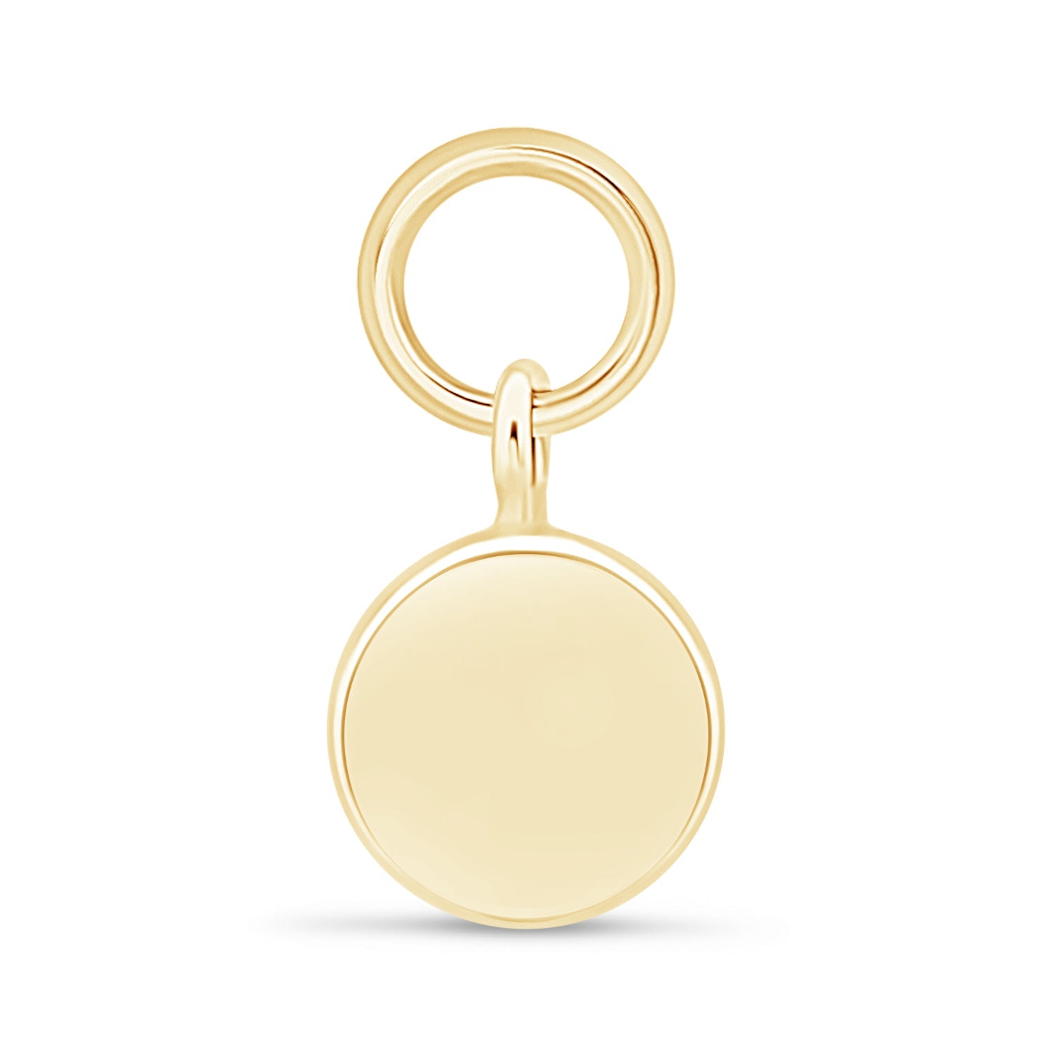 14k Yellow Gold Hoop Earrings with Disc Charm - Elegant Dainty Jewelry for Women, Perfect for Everyday Wear & Special Occasions