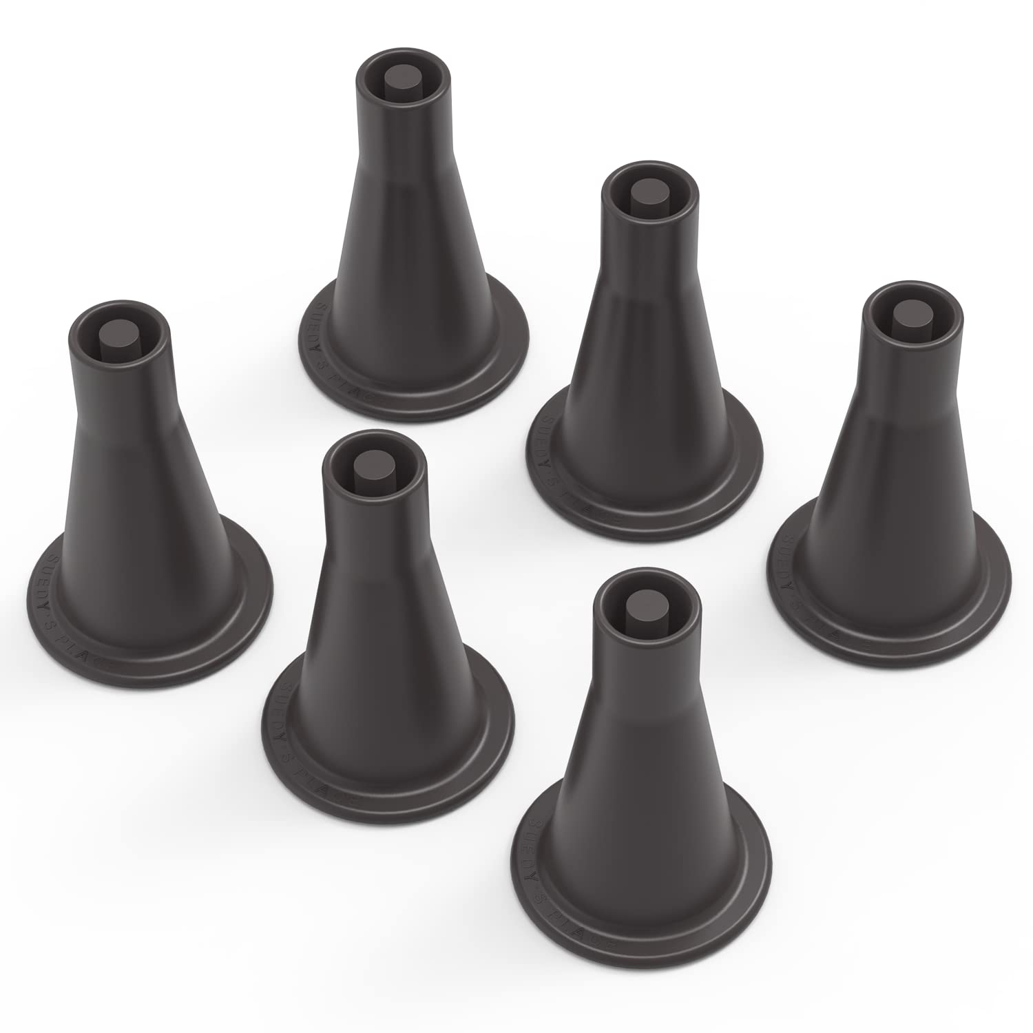 6 Pcs Tall Sturdy Cone Shaped Bed Frame Legs - Heavy Duty Plastic Bed Risers to Replace Wheels & Casters - Perfect for Raising Beds, Sofas & Furniture for Extra Storage Space