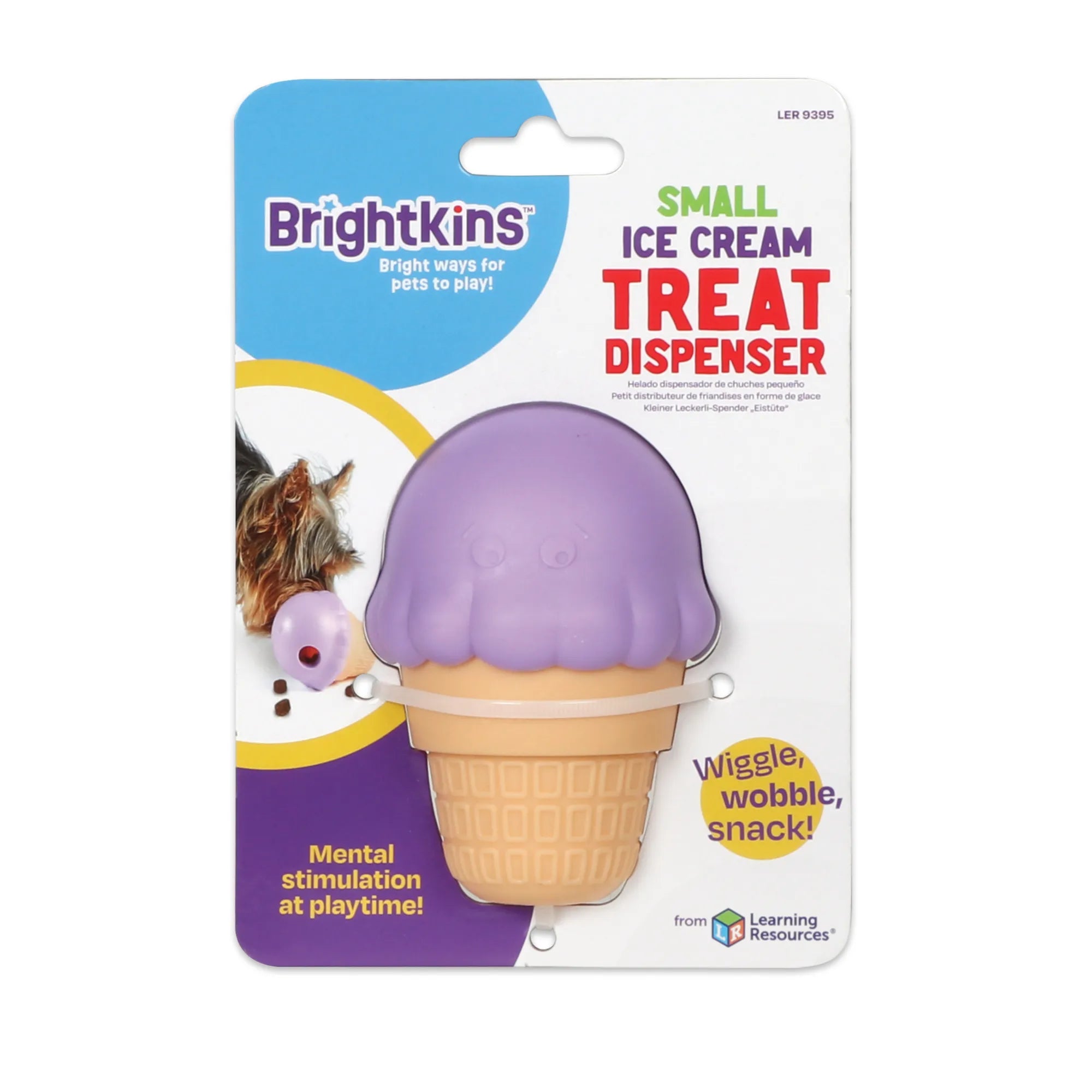 Brightkins Dog Toy Ice Cream Treat Dispenser - Interactive Treat Dispensing Toy for Small & Medium Dogs - Fun Training Reward Toy for Indoor & Outdoor Play
