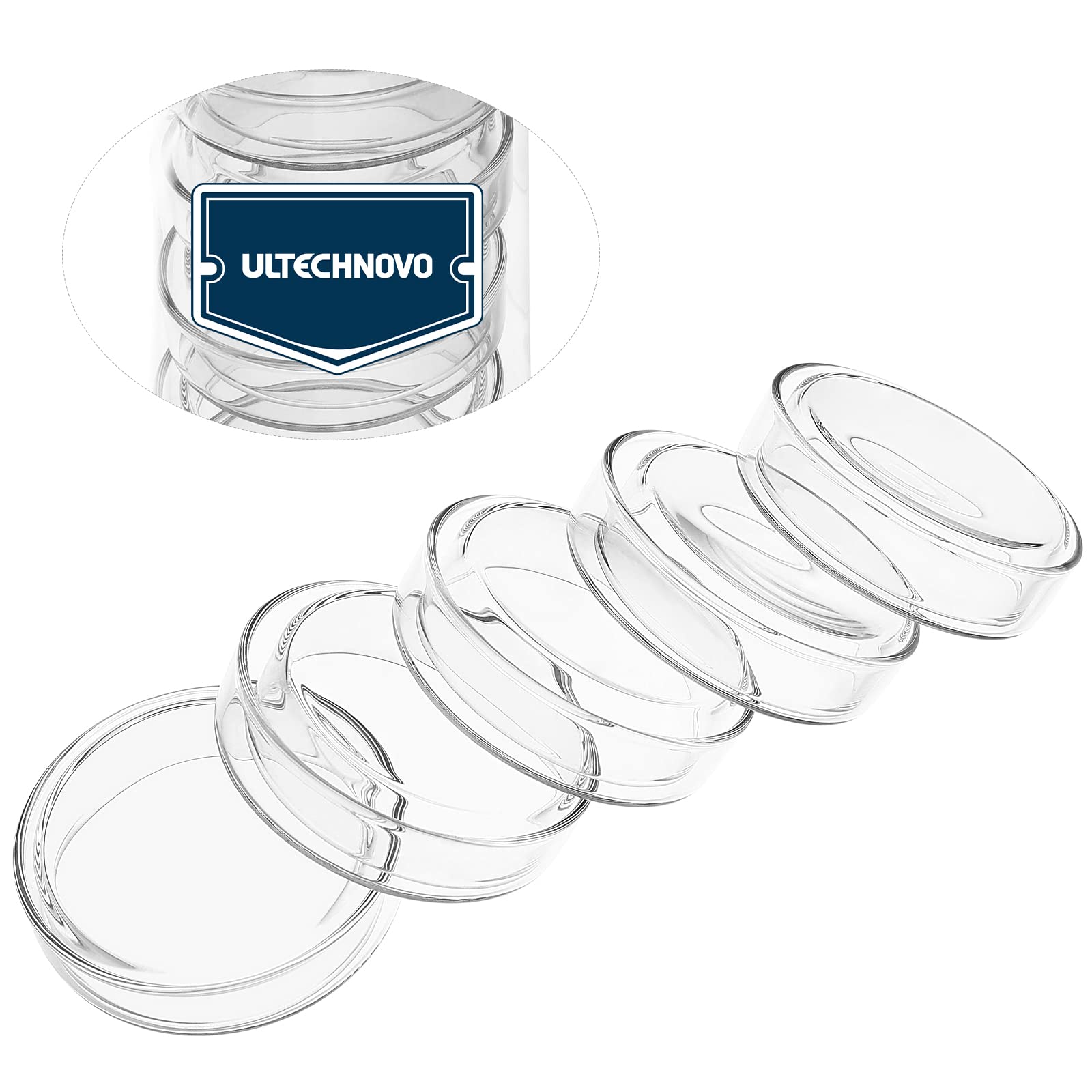 Sterile Glass Petri Dishes with Lids - 5Pcs High Borosilicate Lab-Grade Culture Dishes for Microbiology, Cell Culture & Science Experiments | Perfect for Laboratories, Classrooms & Home Science Projects