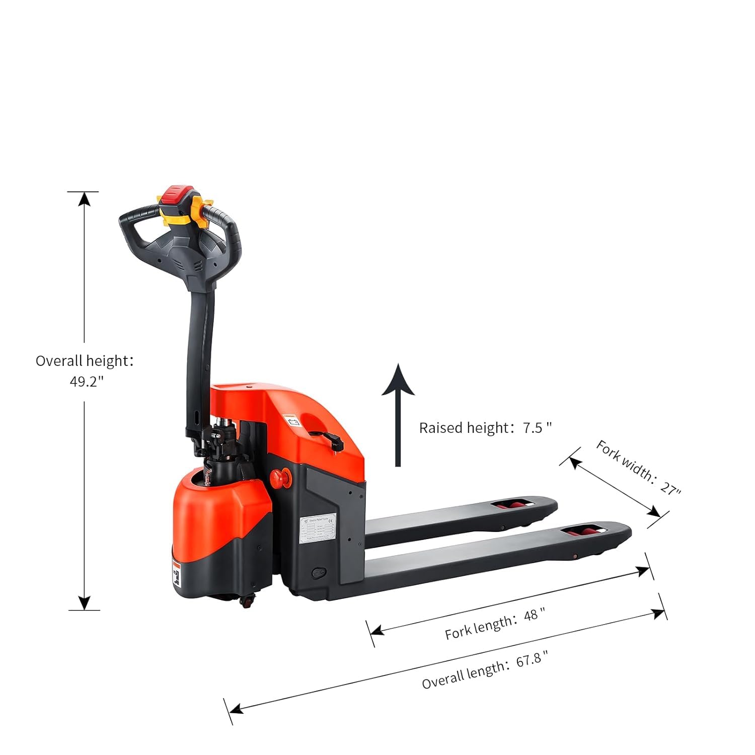 T Tory Carrier 4400-lbs Capacity Fully Electric Pallet Jack - Heavy Duty Powered Pallet Truck with 48