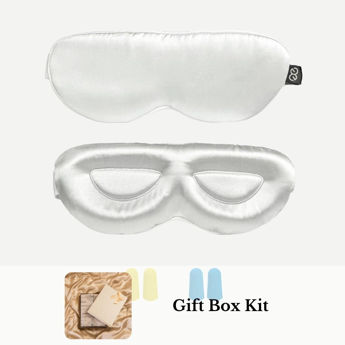 23MM Mulberry Silk 3D Contour Eye Mask - Soft Sleep Mask for Men & Women, Father's Day Gift Set with Travel Pouch - Perfect for Night Sleep, Travel & Relaxation