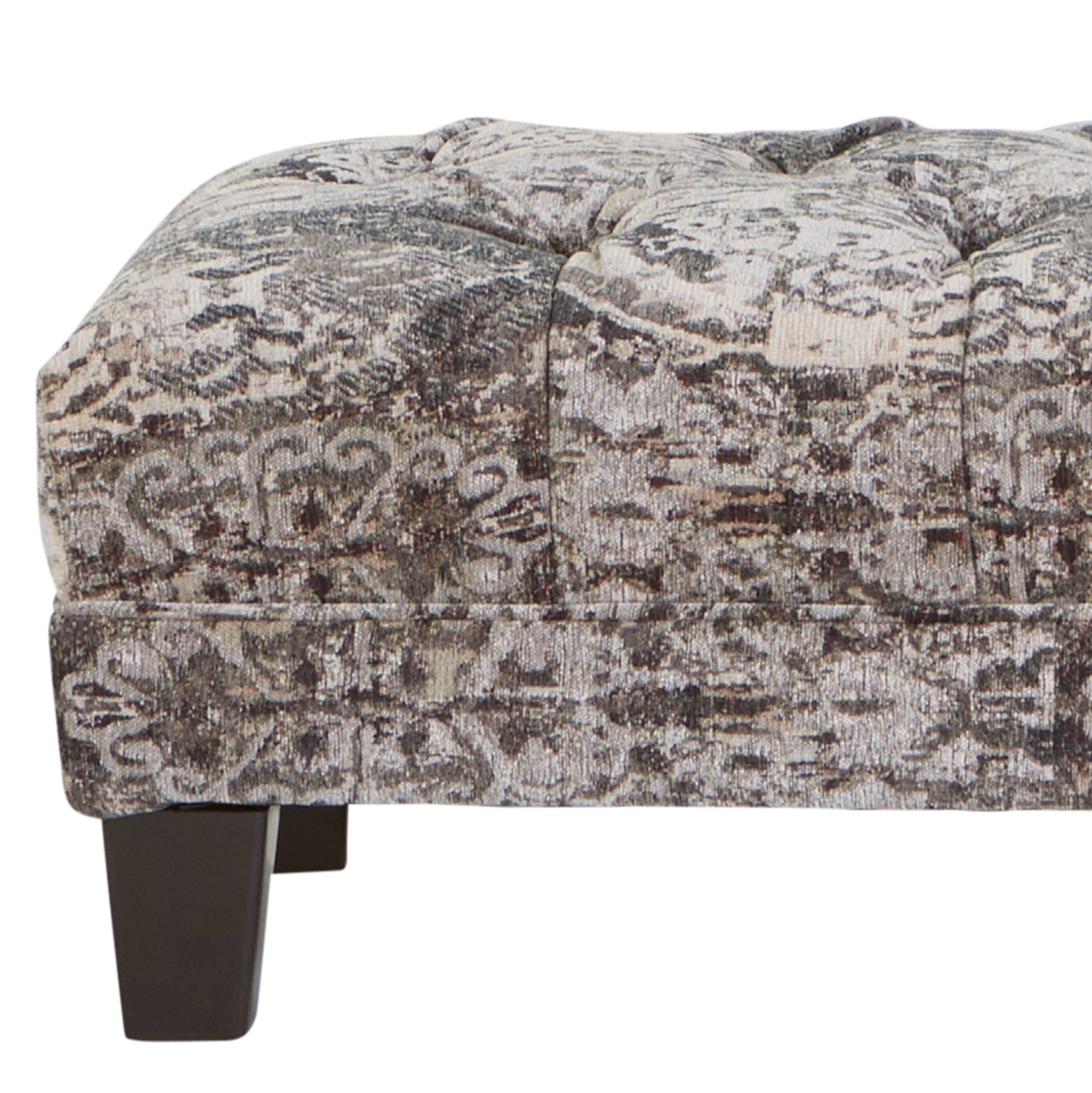 Roundhill Furniture Berliton Fabric Tufted Oversized Ottoman in Turkish Charcoal - Large Storage Footstool, Living Room Pouf, Bedroom Bench - Perfect for Home Decor, Lounge & Relaxation