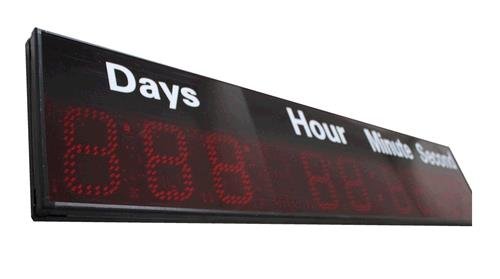 6-Inch 9-Digit LED Timer Countdown/Count Up Wall Clock with Days, Hours, Minutes, Seconds Display - Red Color - Perfect for Kitchen, Gym, Classroom, and Office Time Management