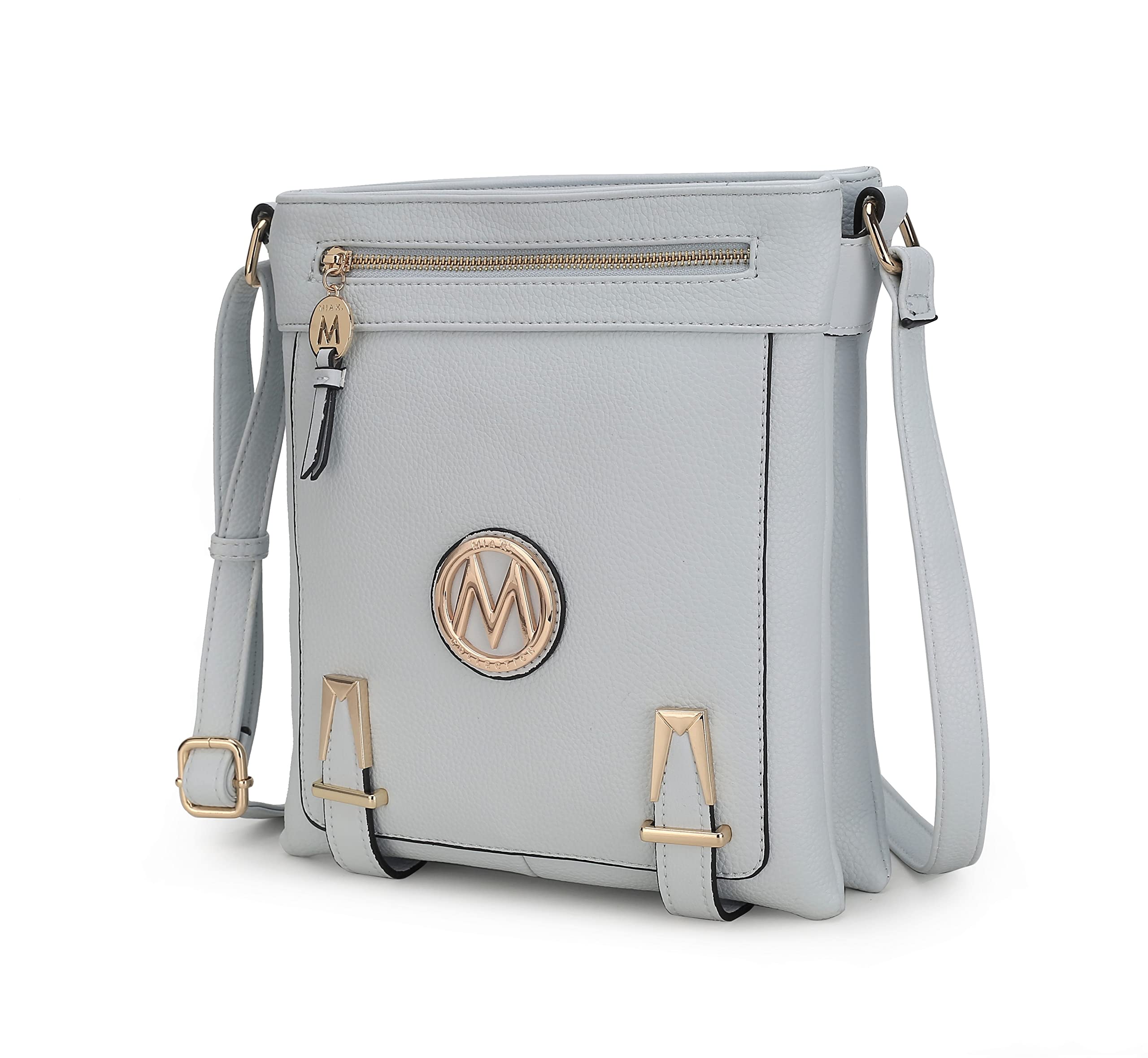 MKF Women's Crossbody Bag - Adjustable PU Leather Purse for Daily Use