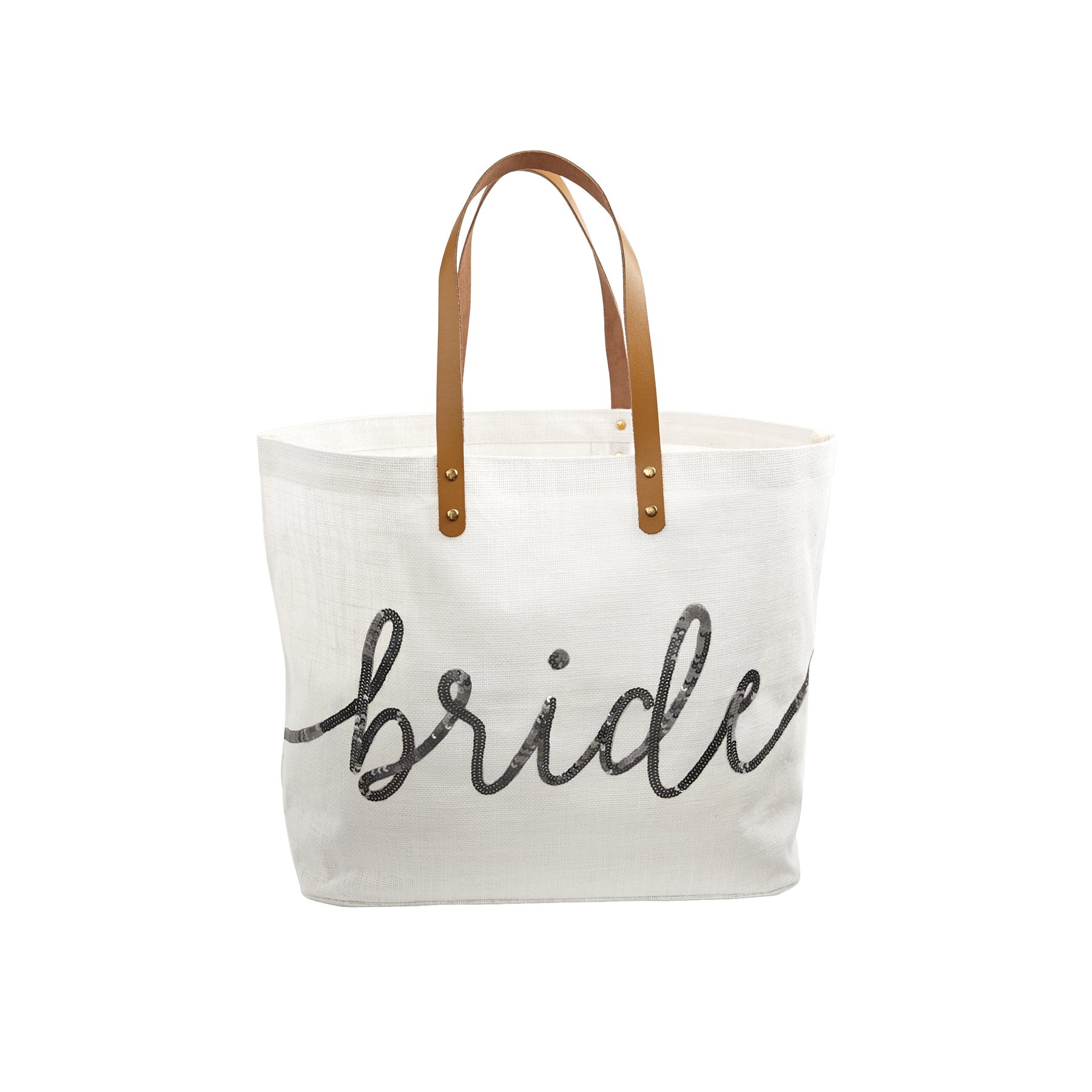 Elegant Mud Pie Silver Sequin Bride Tote Bag - Perfect for Wedding, Bridal Shower & Bachelorette Party Accessories