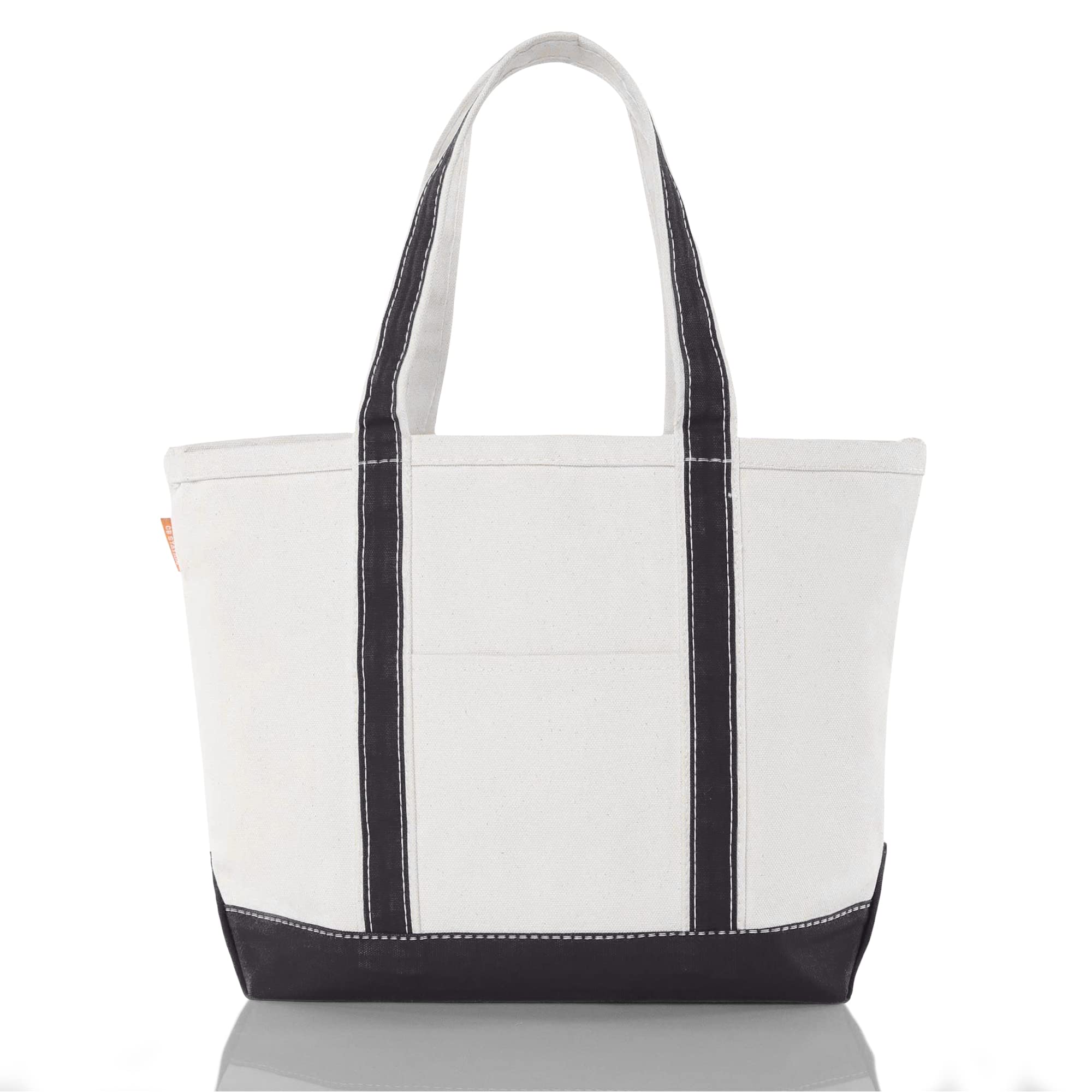 Stylish Medium Classic Canvas Tote Bag for Women with Secure Top Zipper Closure & Convenient Outer Pocket - Perfect for Daily Essentials, Grocery Shopping & Travel Accessories | Office, Beach & Commuter Use